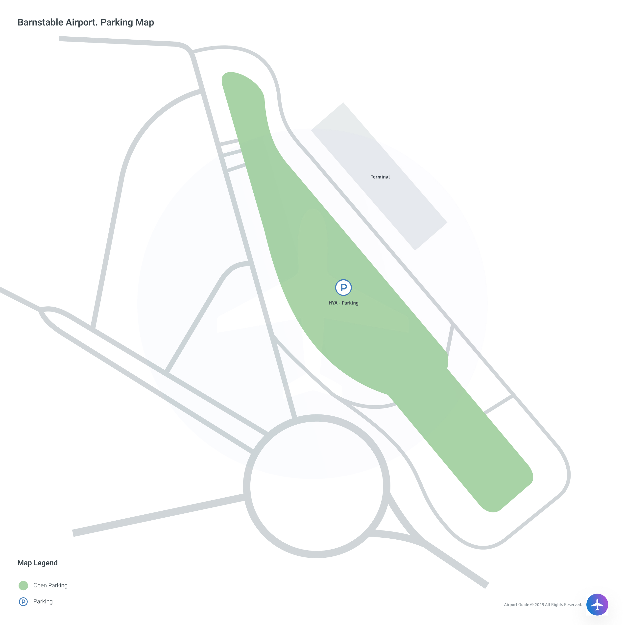 Barnstable Municipal Airport-Boardman/Polando Field (HYA) Parking Map