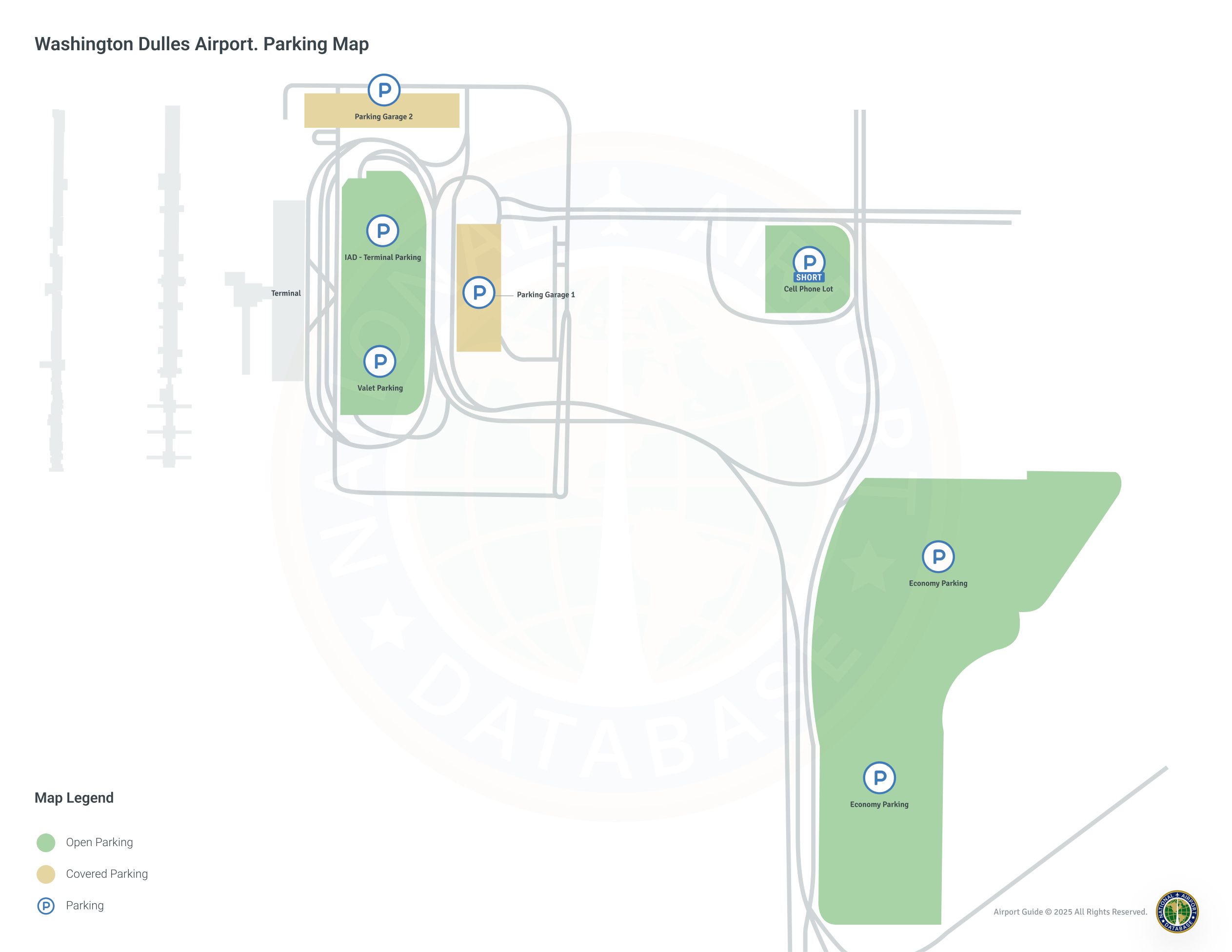 Washington Dulles International Airport (IAD) Parking Map