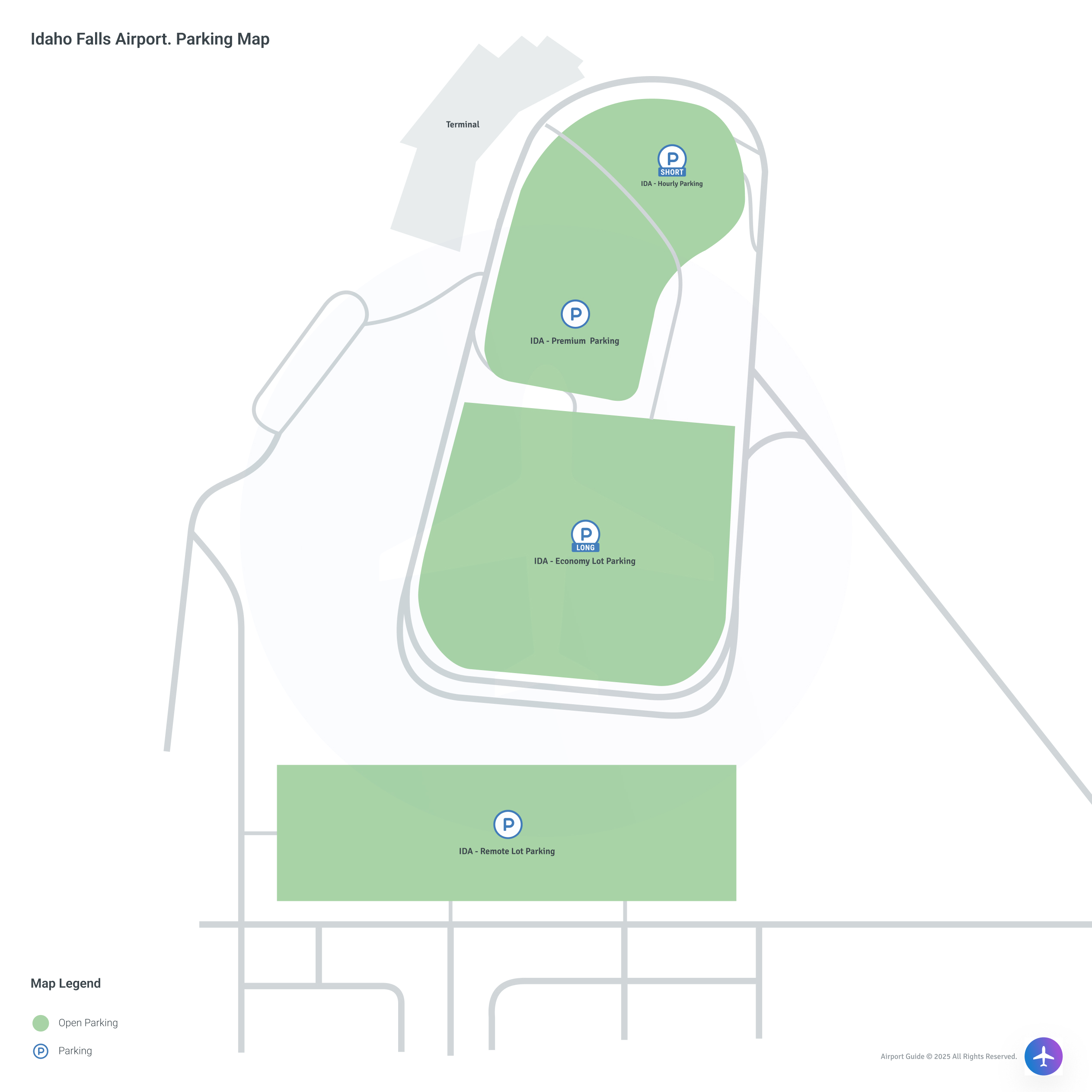 Idaho Falls Regional Airport (IDA) Parking Map