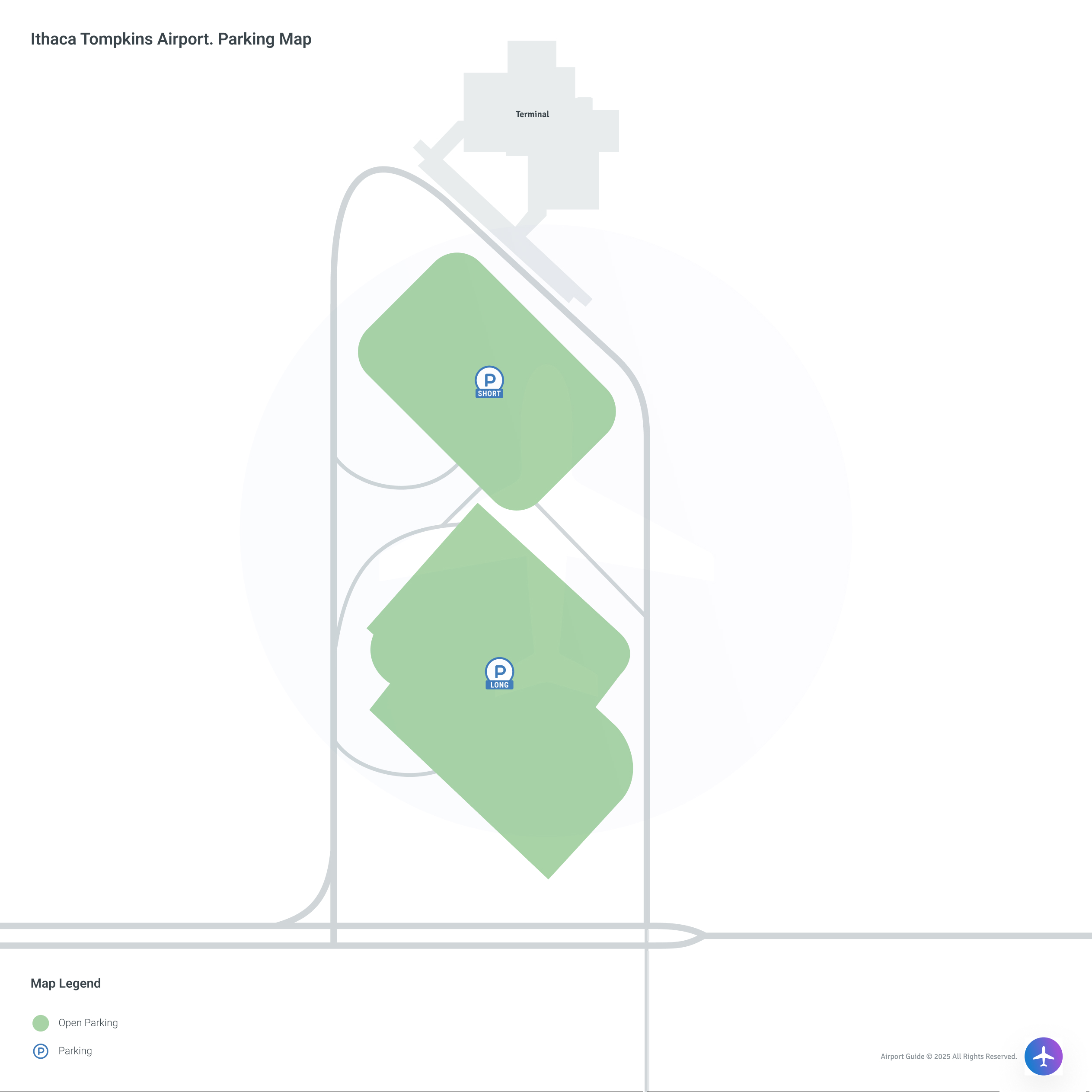 Ithaca Tompkins Regional Airport (ITH) Parking Map
