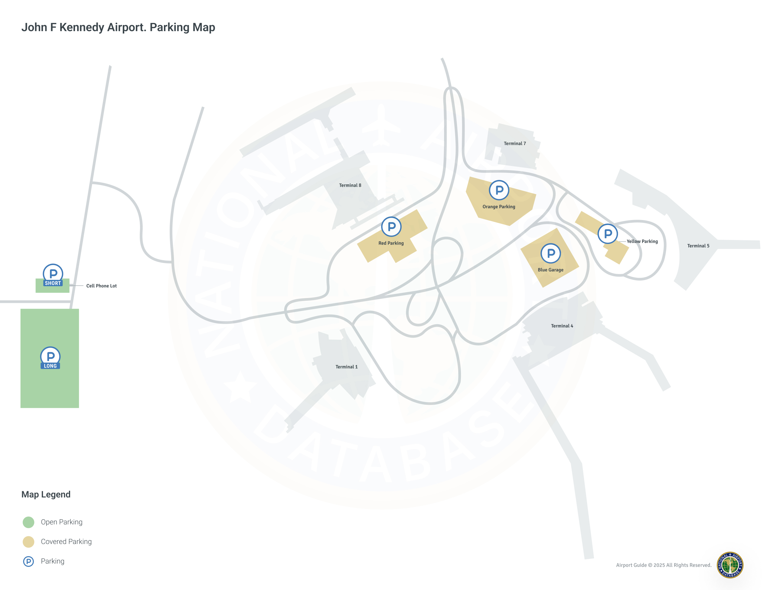 John F Kennedy International Airport (JFK) Parking Map