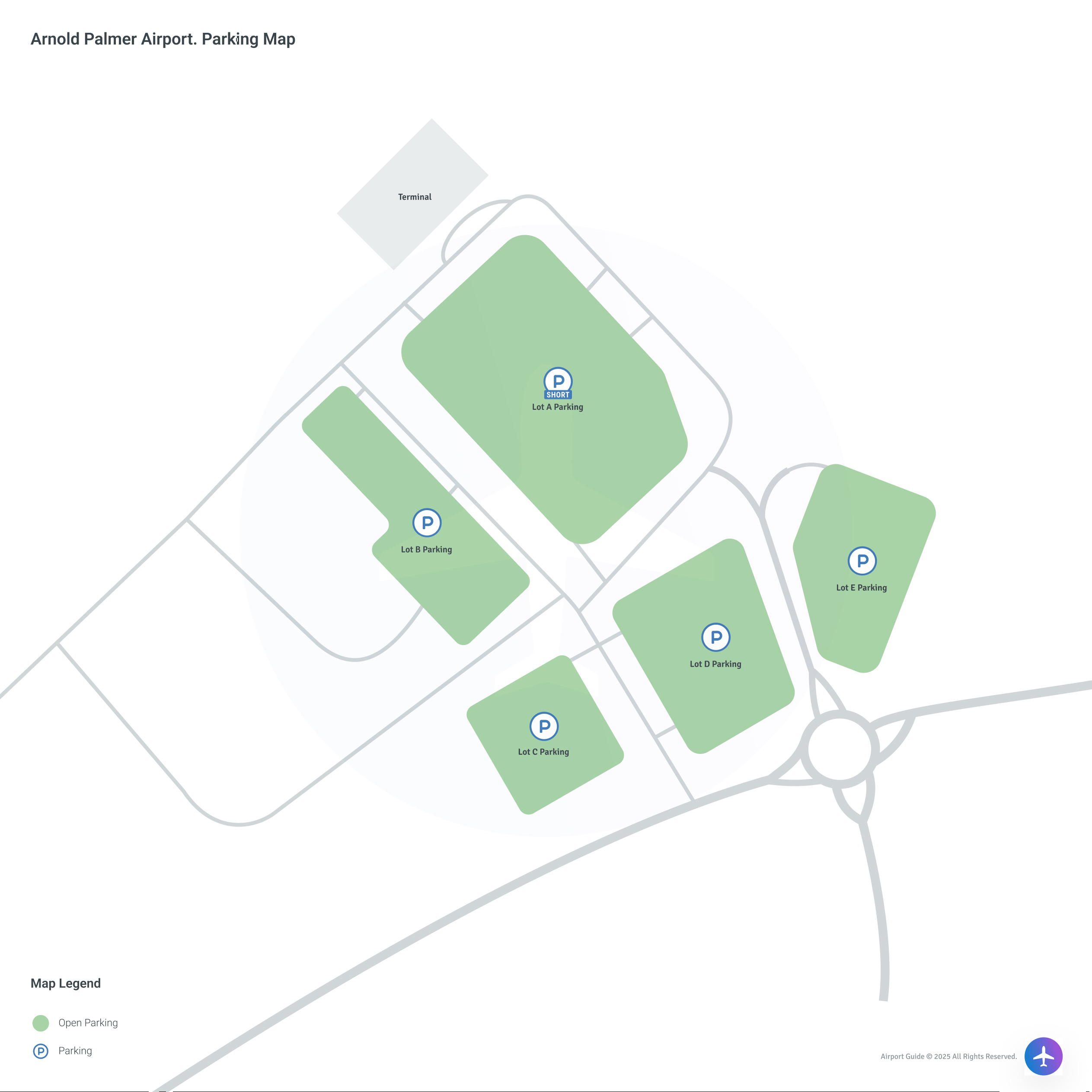 Arnold Palmer Regional Airport (LBE) Parking Map