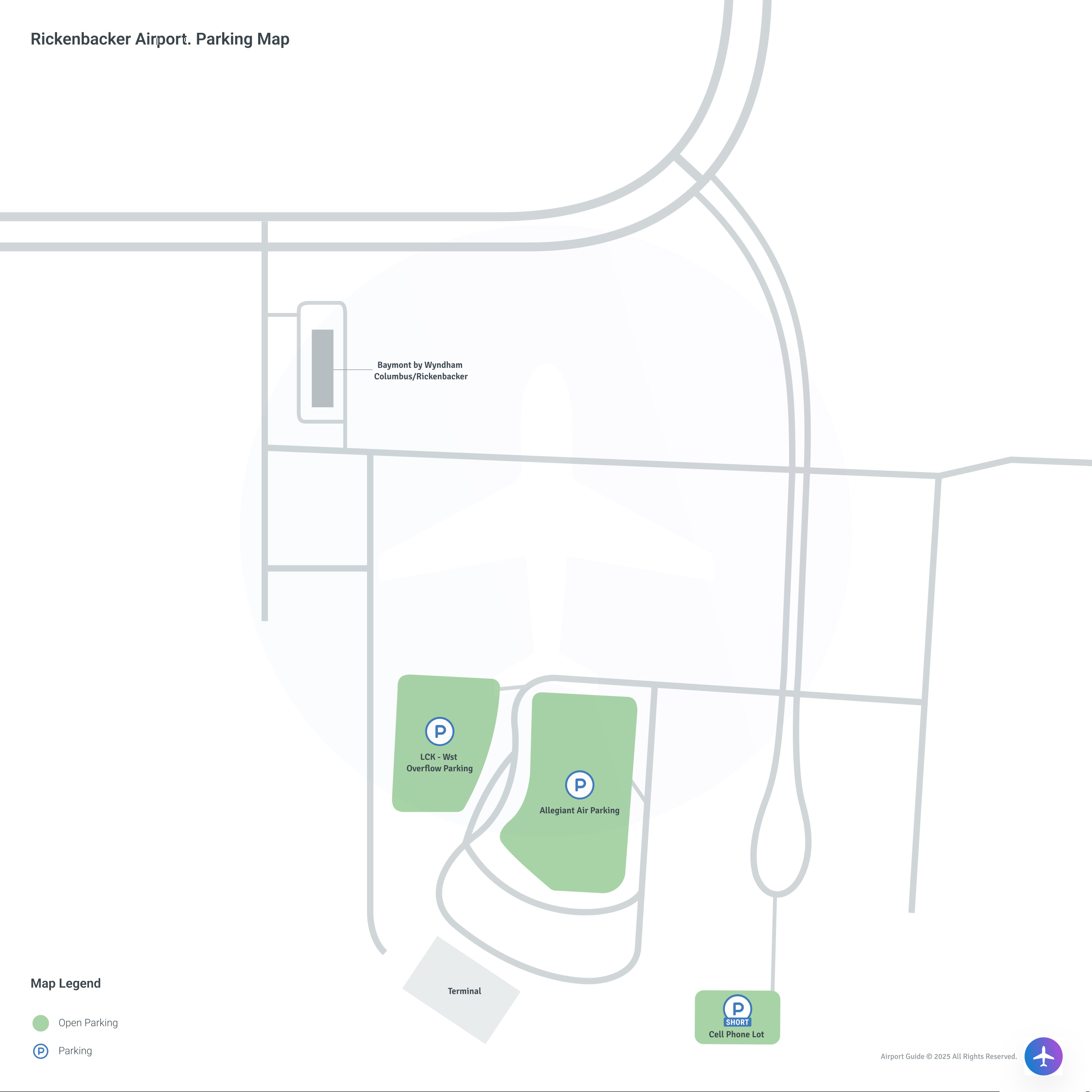 Rickenbacker International Airport (LCK) Parking Map