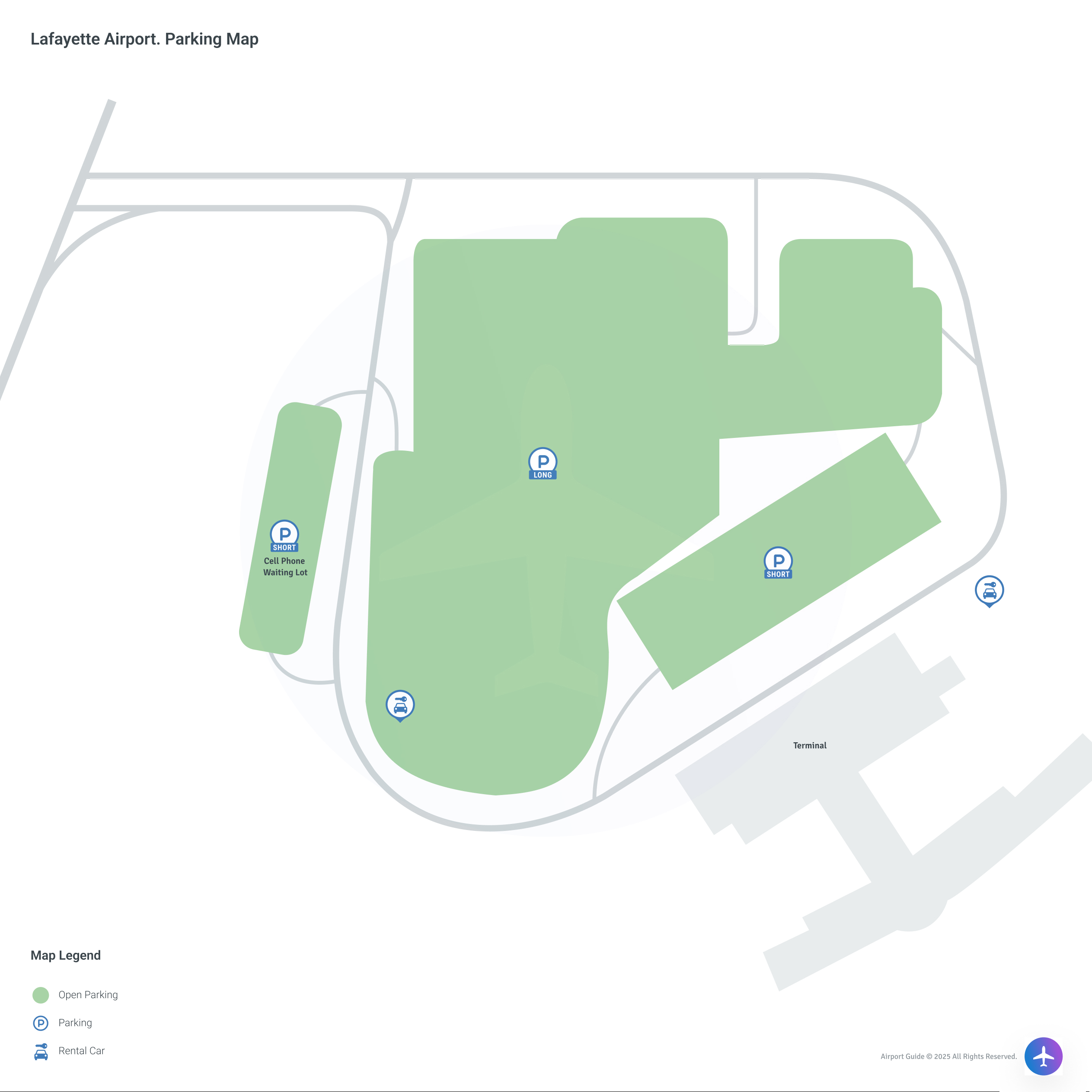 Lafayette Regional Airport (LFT) Parking Map
