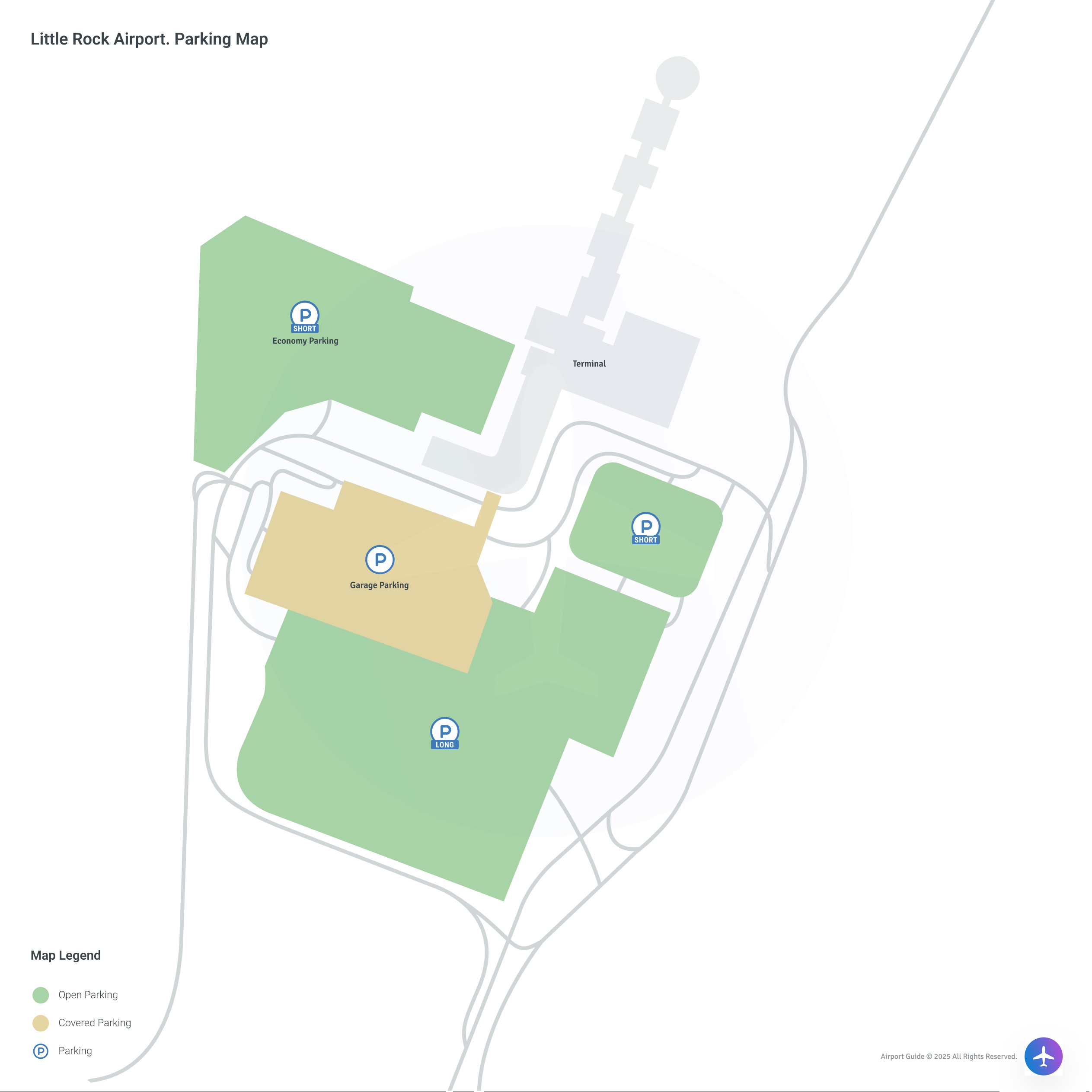 Bill and Hillary Clinton National Airport-Adams Field (LIT) Parking Map