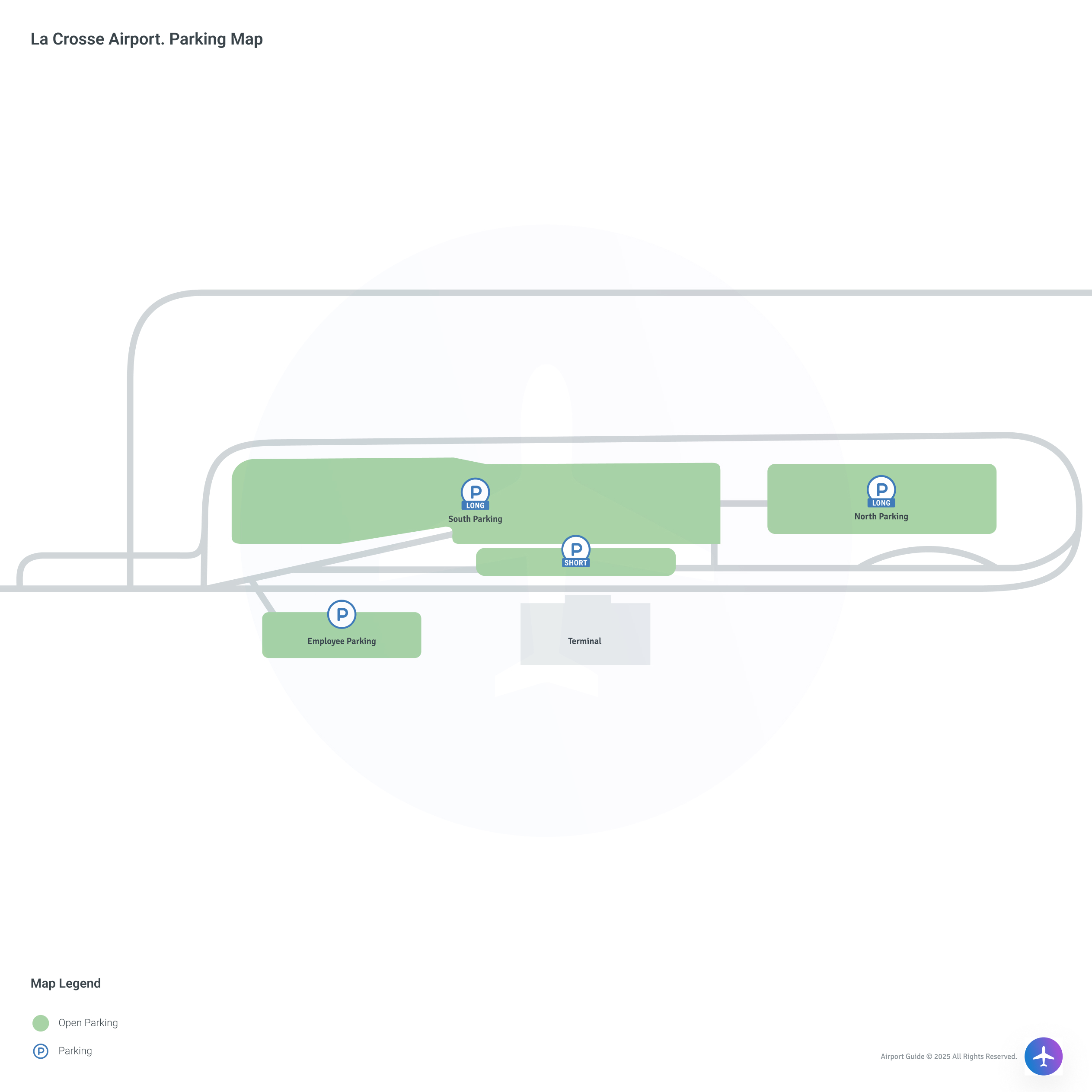 La Crosse Regional Airport (LSE) Parking Map
