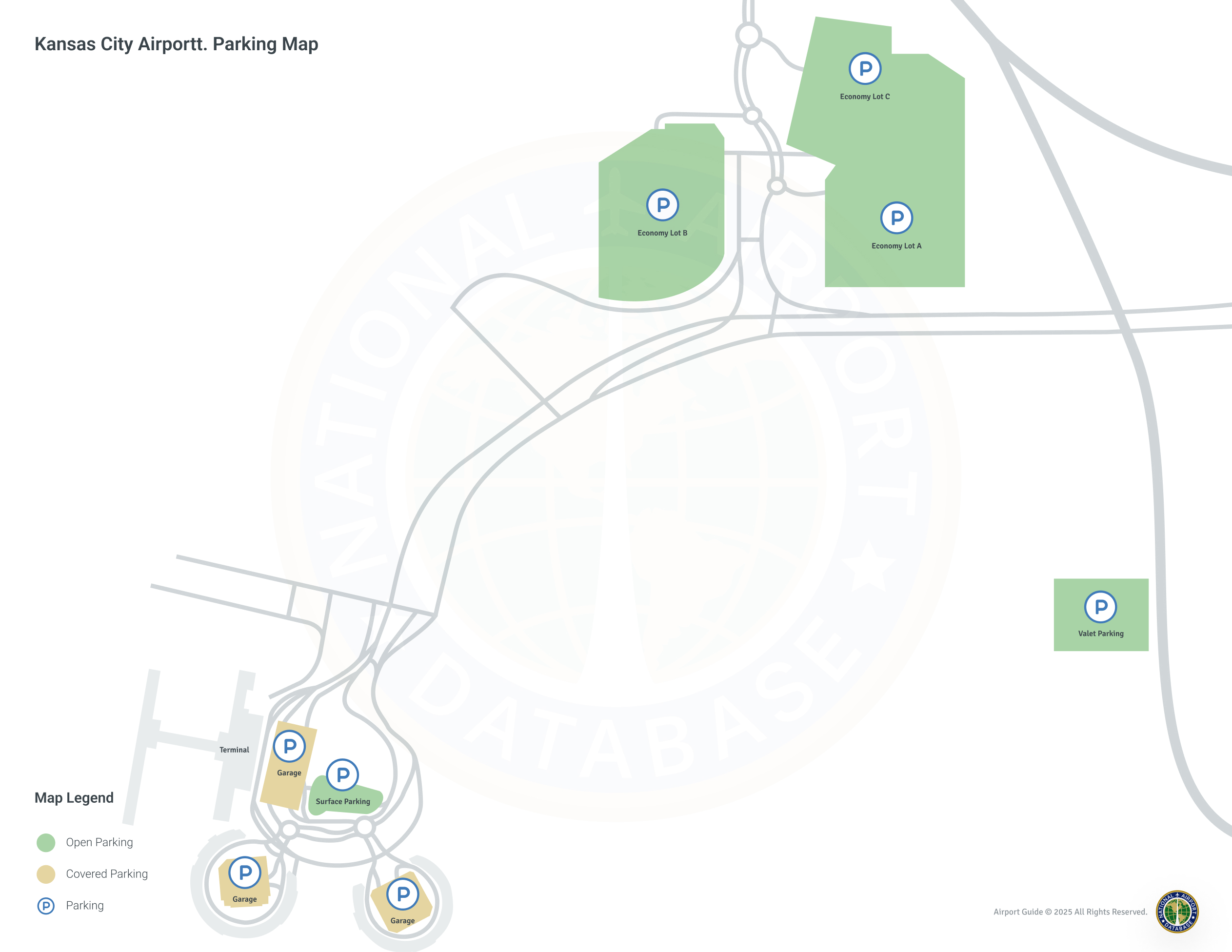 Kansas City International Airport (MCI) Parking Map