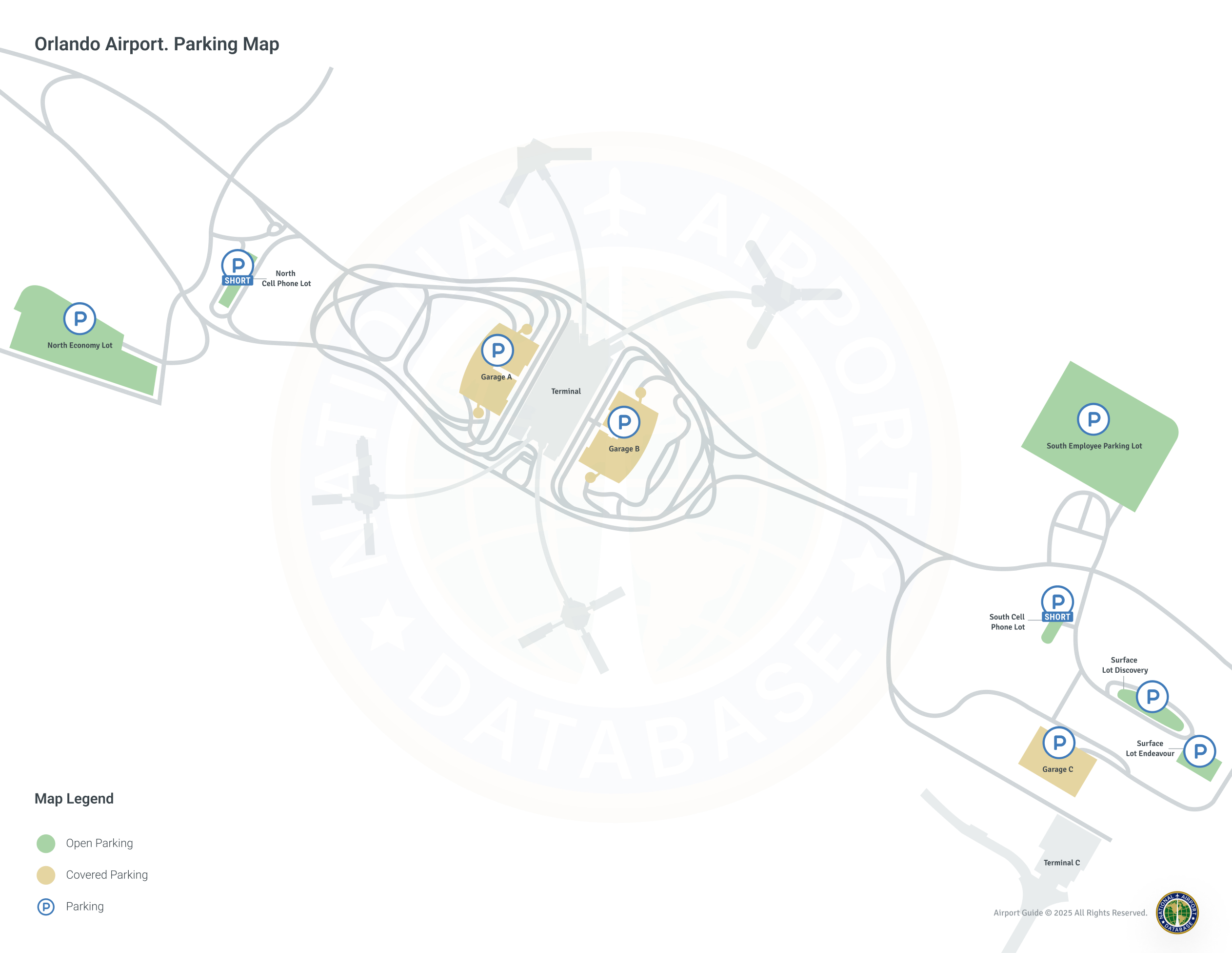 Orlando International Airport (MCO) Parking Map
