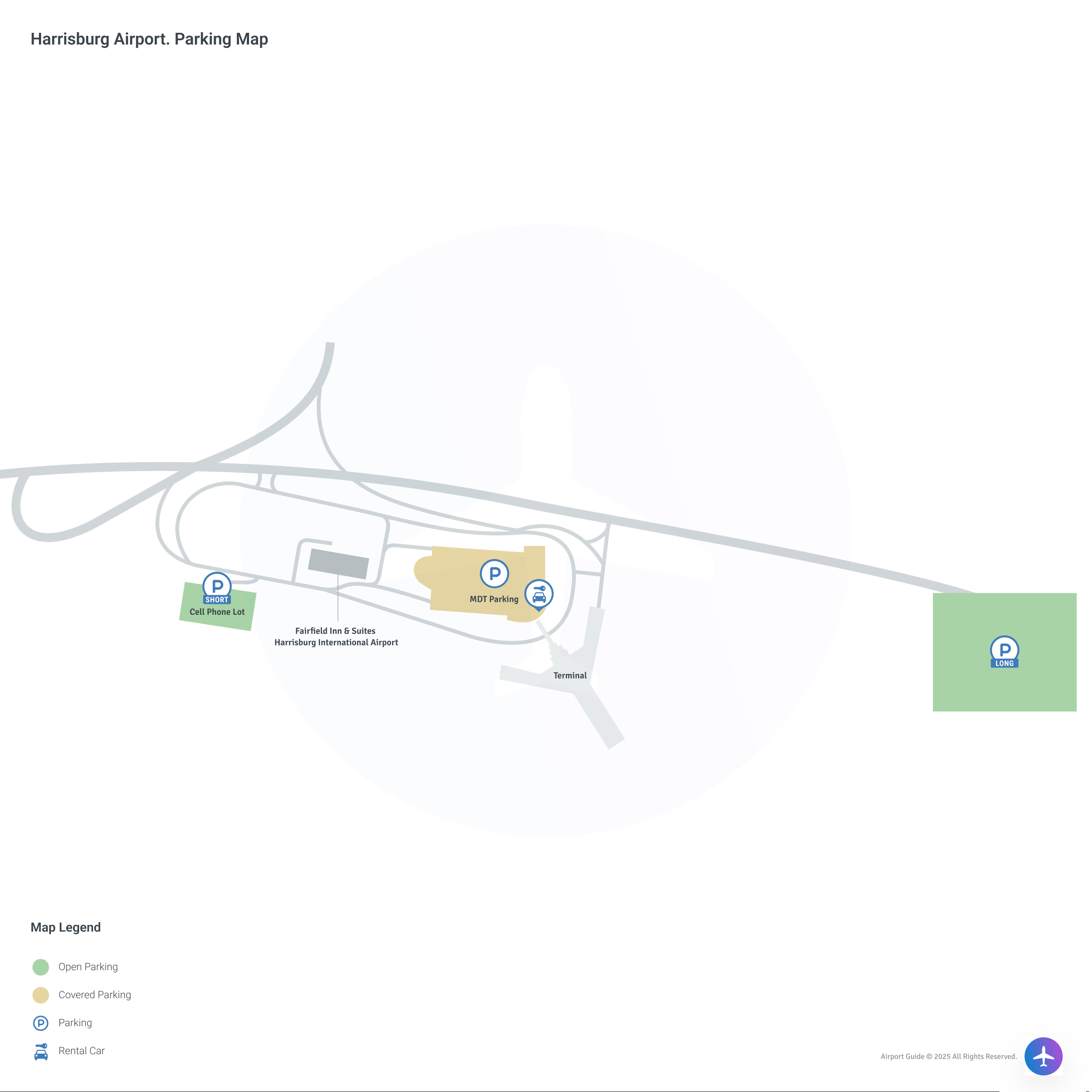 Harrisburg International Airport (MDT) Parking Map