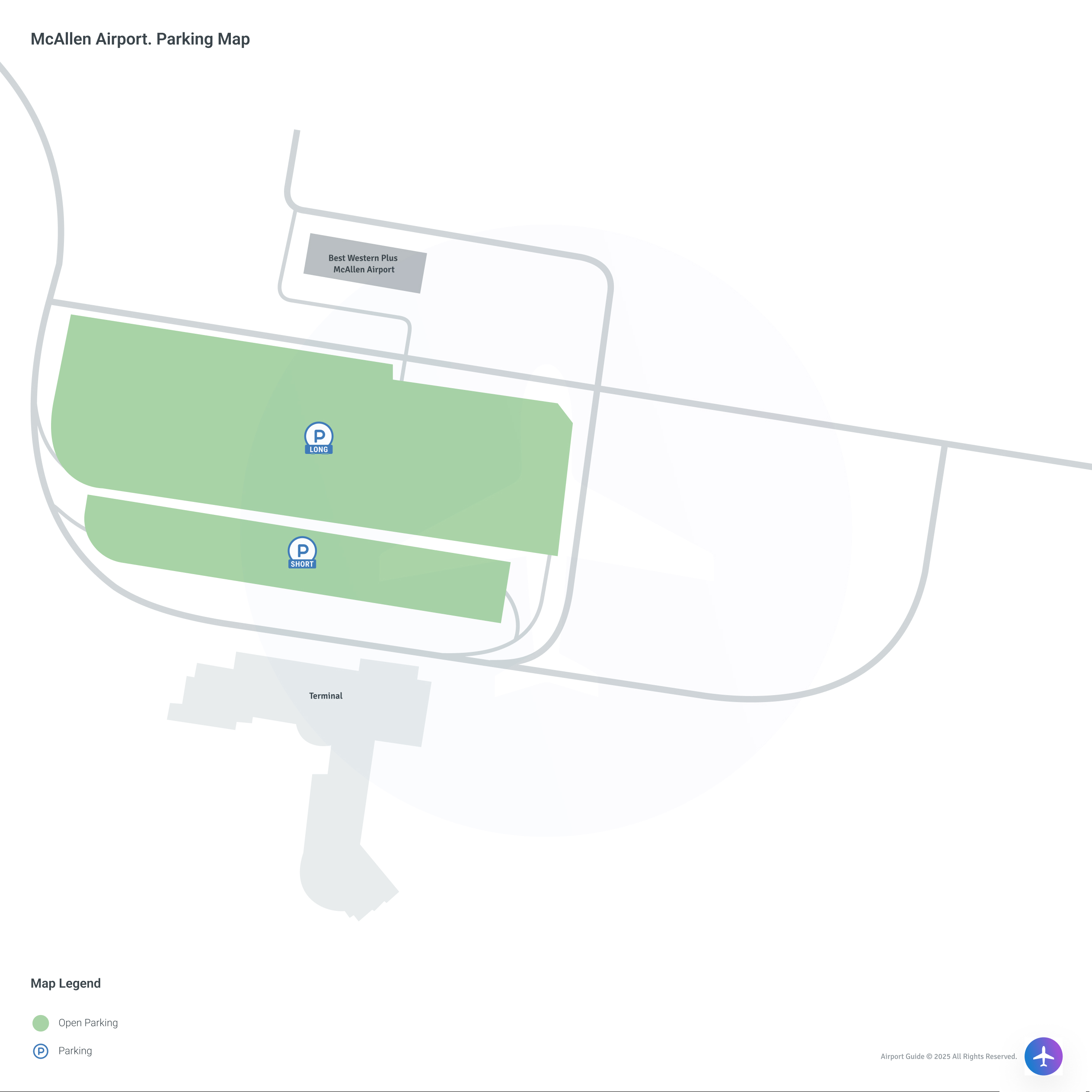 McAllen Miller International Airport (MFE) Parking Map