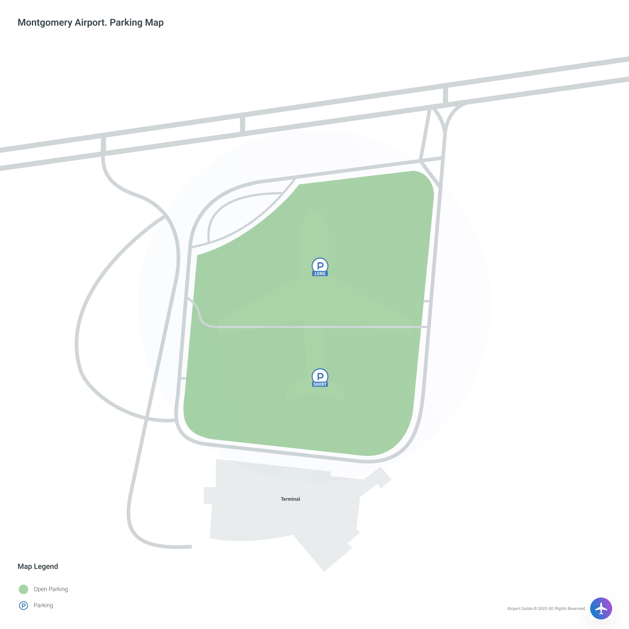 Montgomery Regional Airport-Dannelly Field (MGM) Parking Map