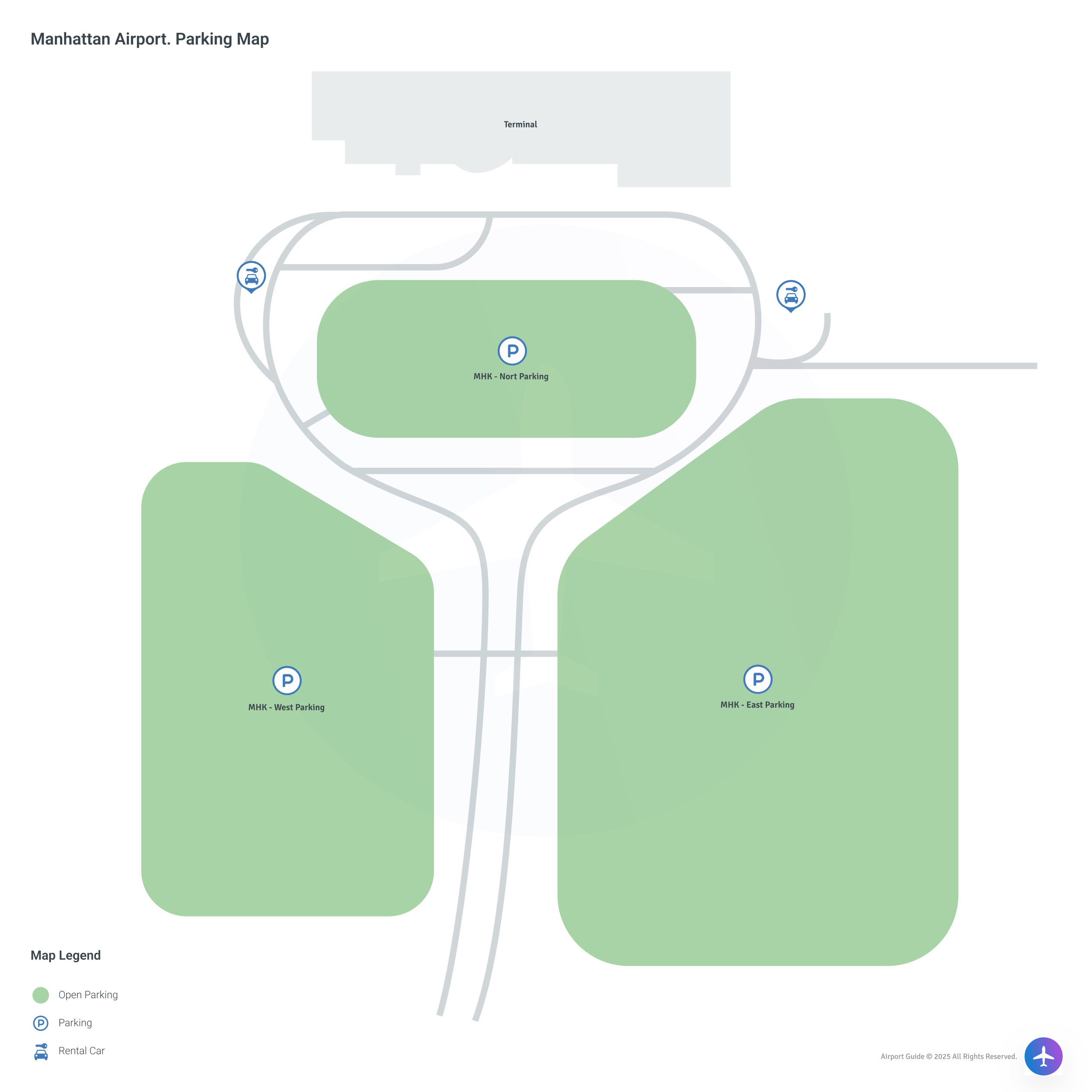 Manhattan Regional Airport (MHK) Parking Map