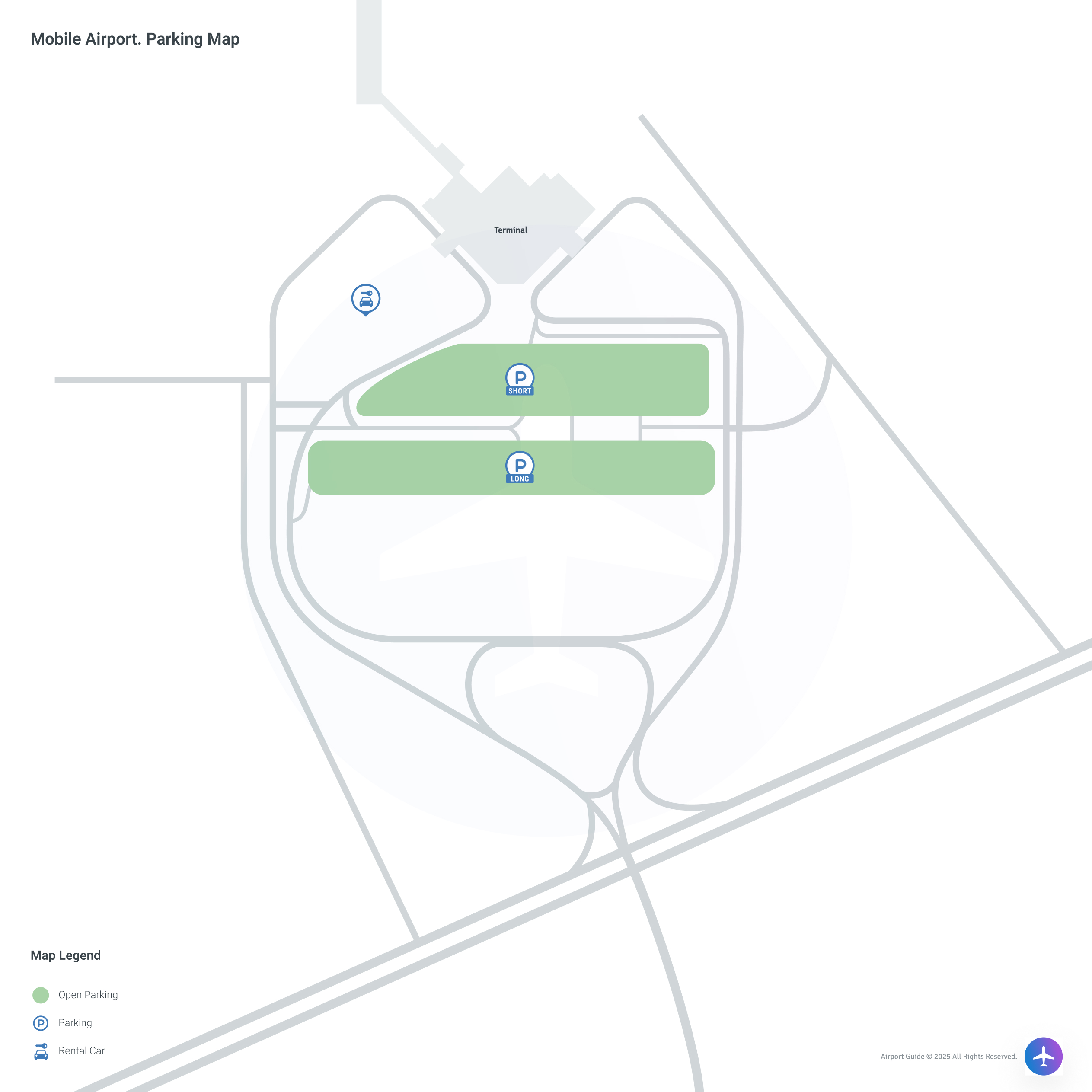 Mobile Regional Airport (MOB) Parking Map