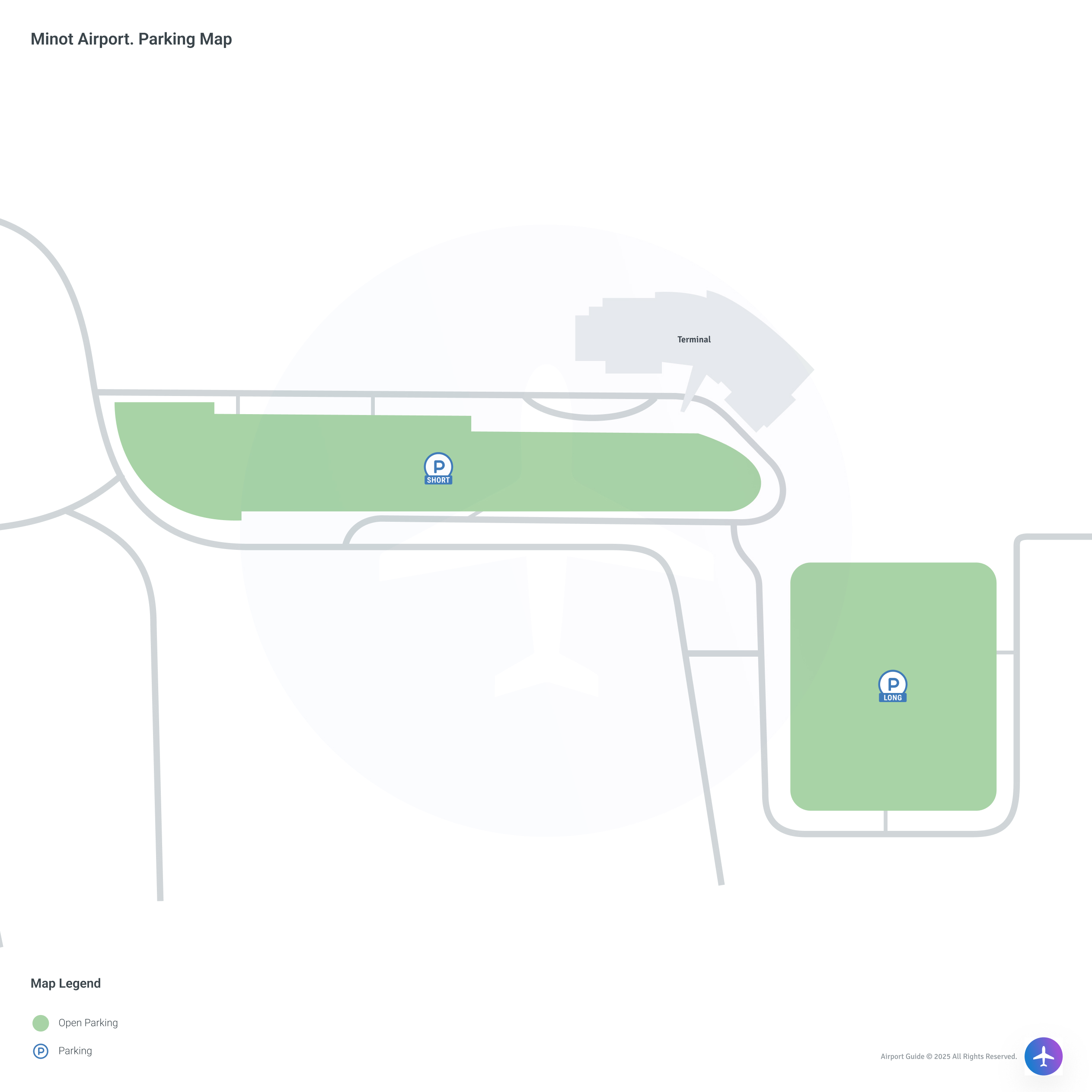 Minot International Airport (MOT) Parking Map