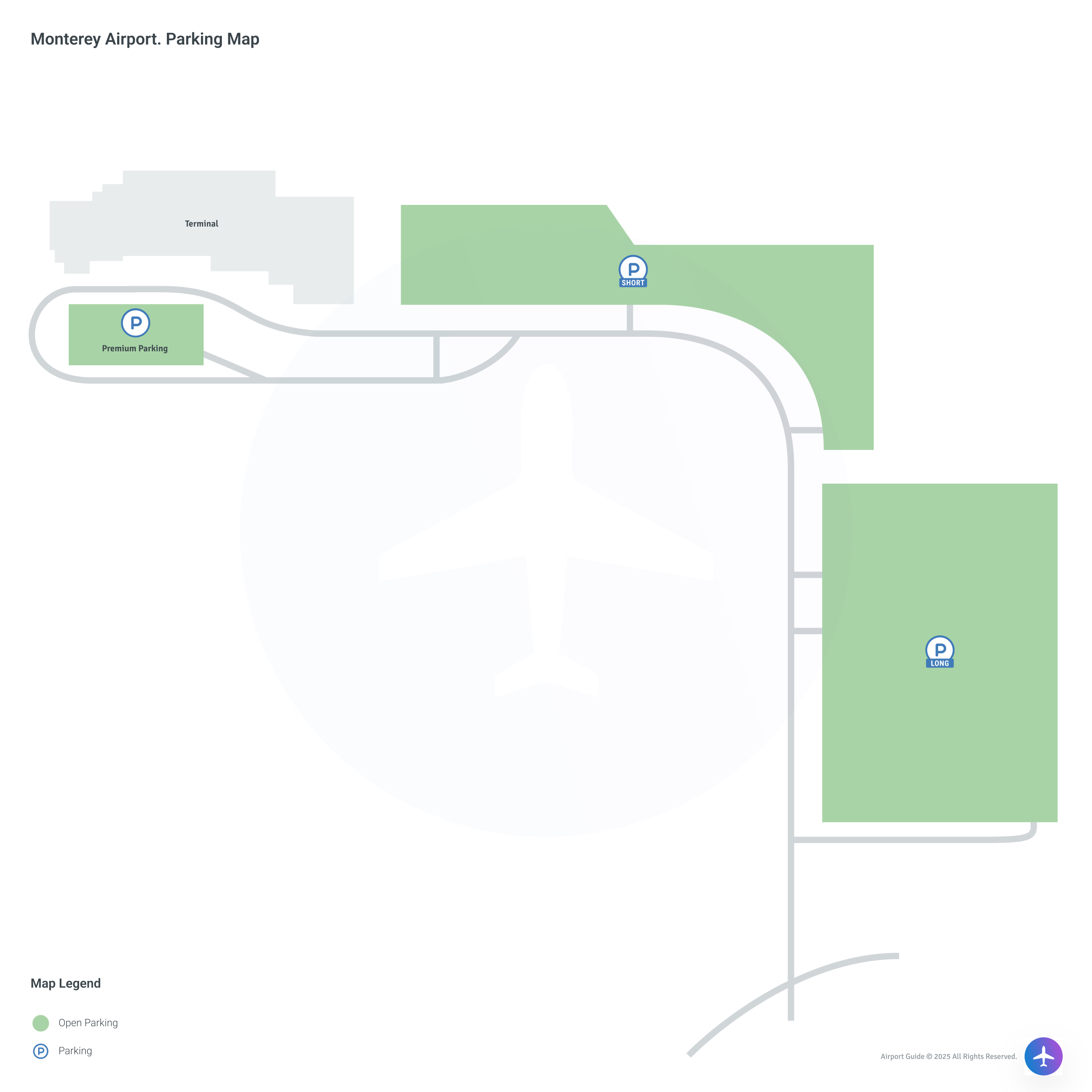 Monterey Regional Airport (MRY) Parking Map
