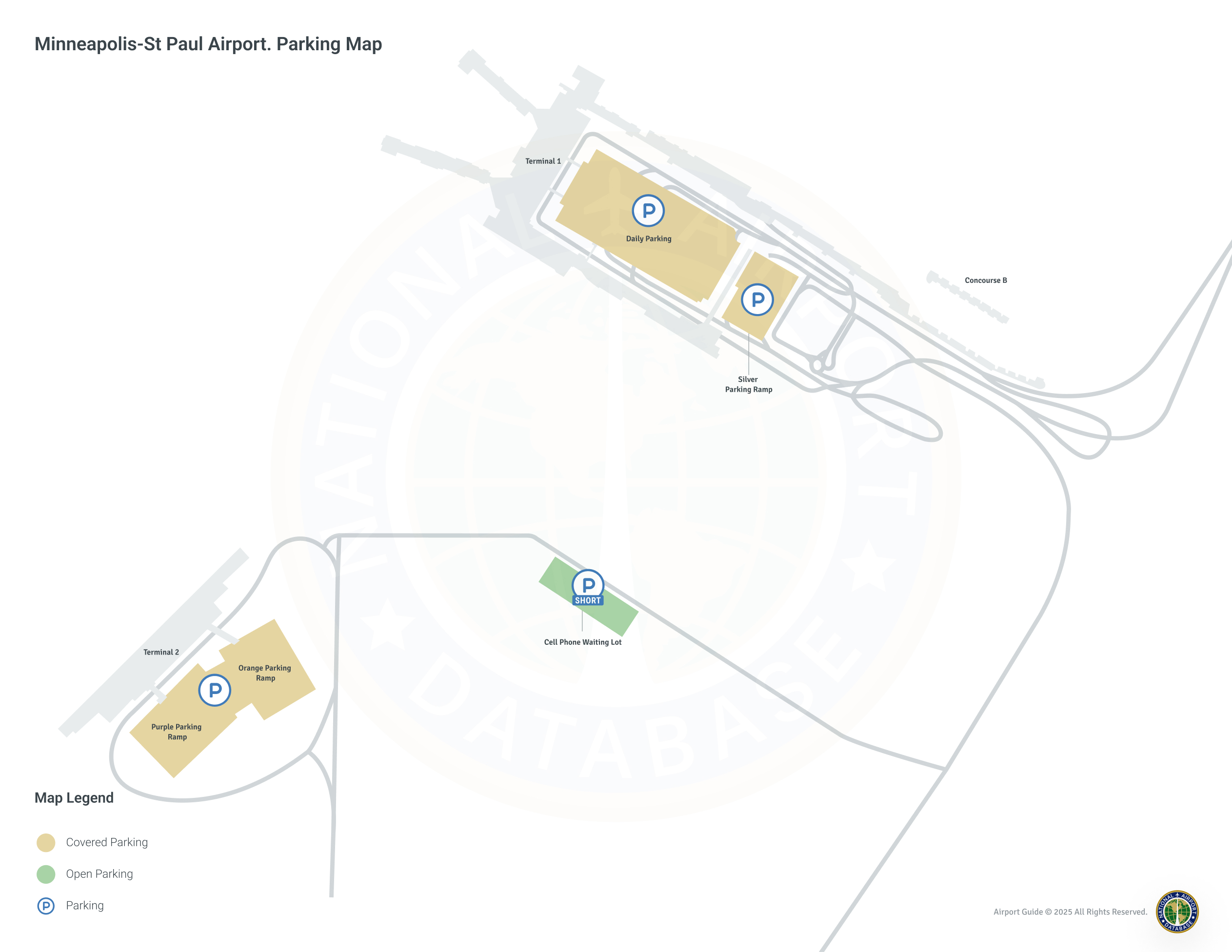 Minneapolis-St Paul International Airport-Wold-Chamberlain (MSP) Parking Map