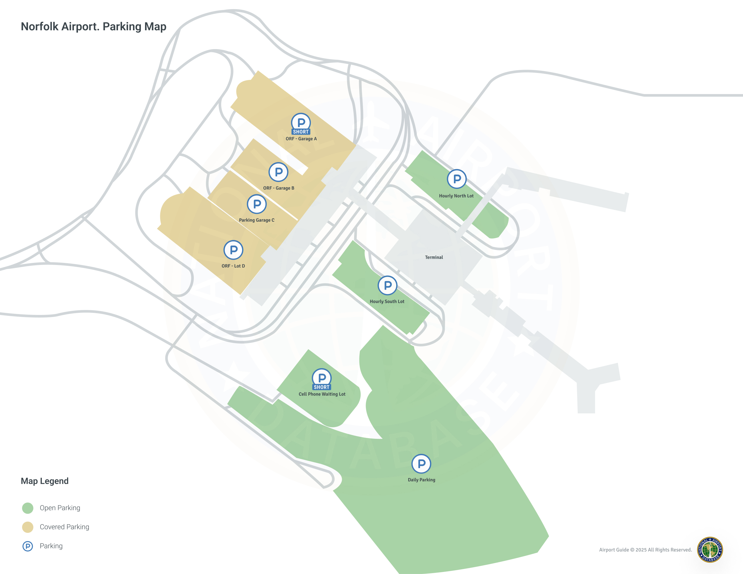 Norfolk International Airport (ORF) Parking Map