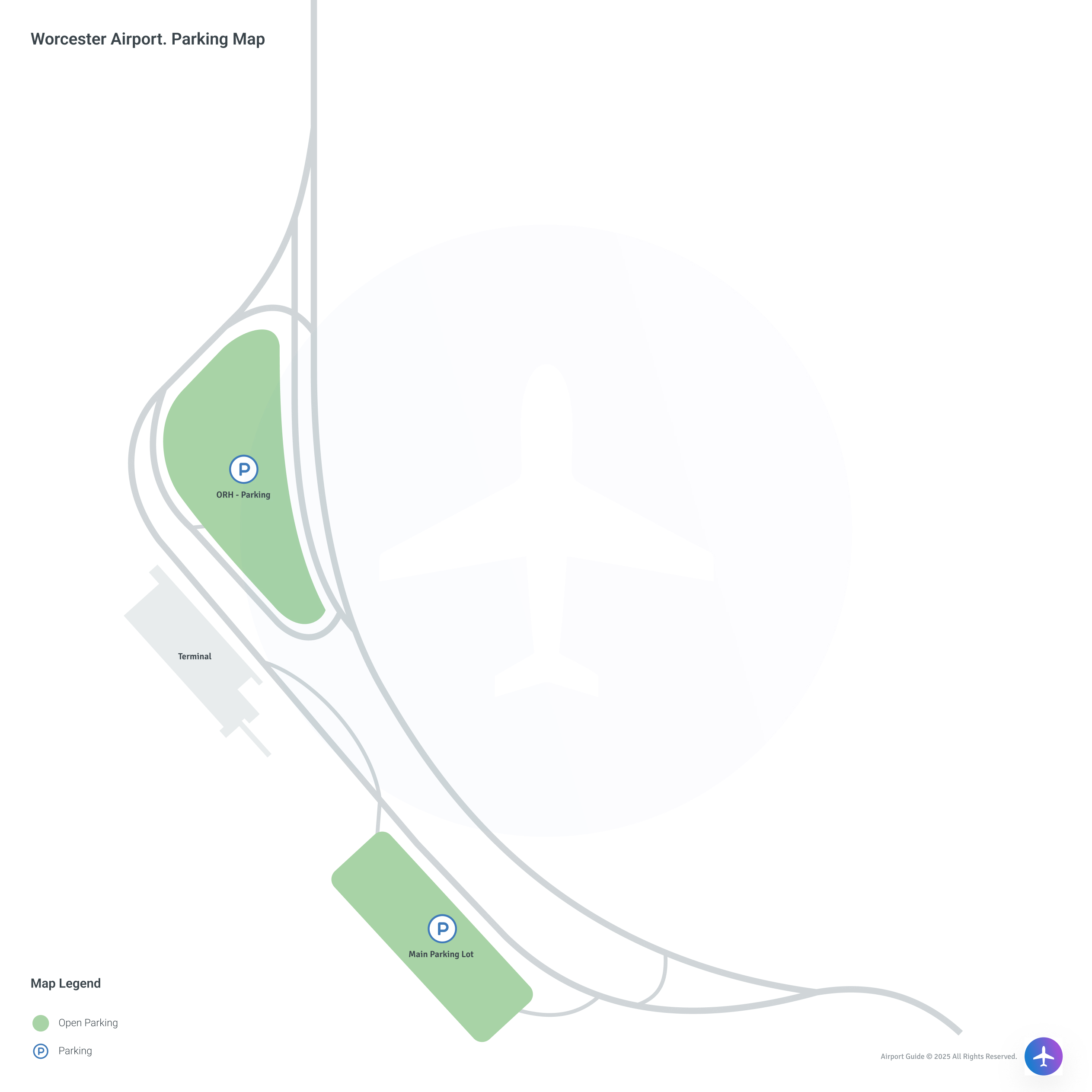 Worcester Regional Airport (ORH) Parking Map