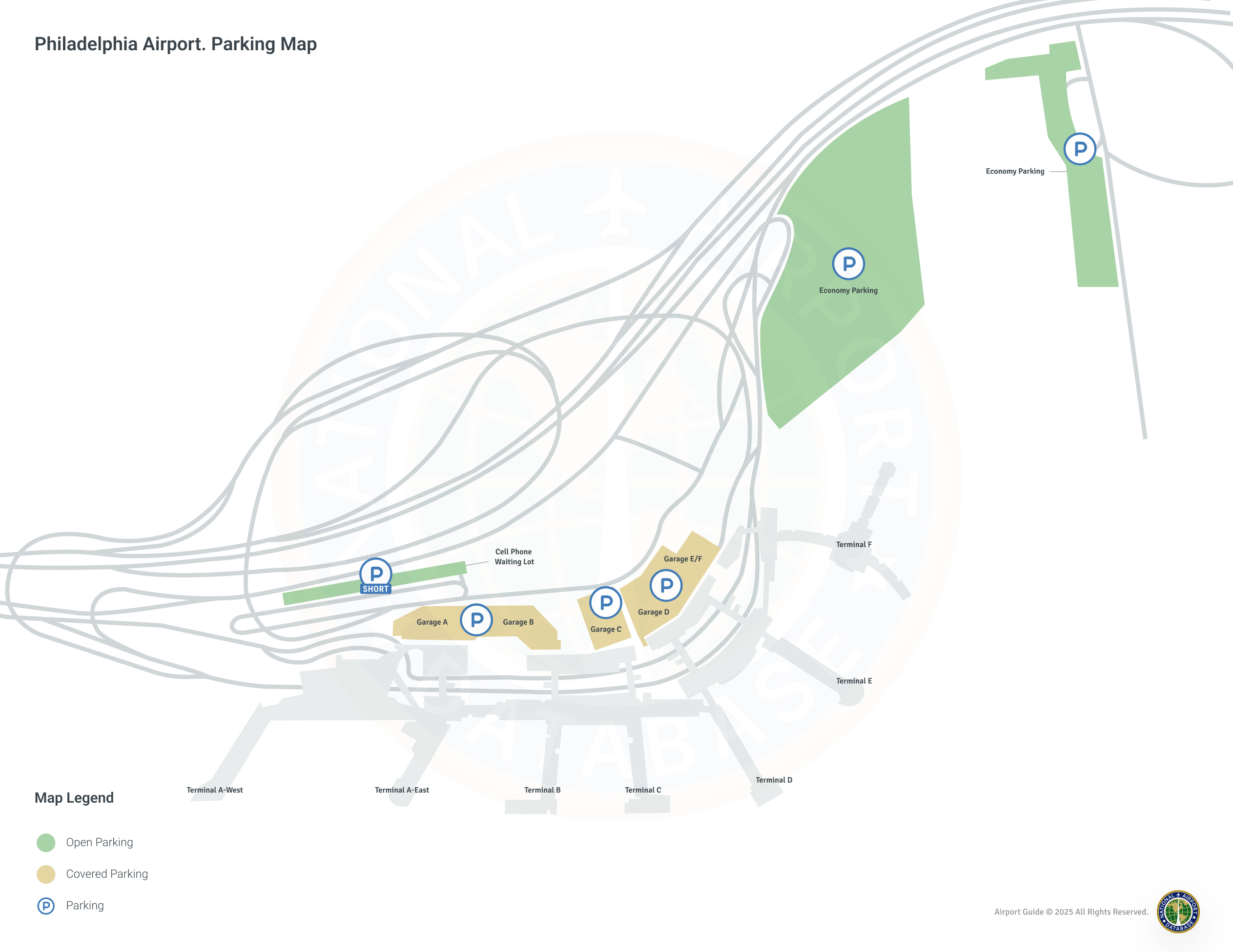 Philadelphia International Airport (PHL) Parking Map