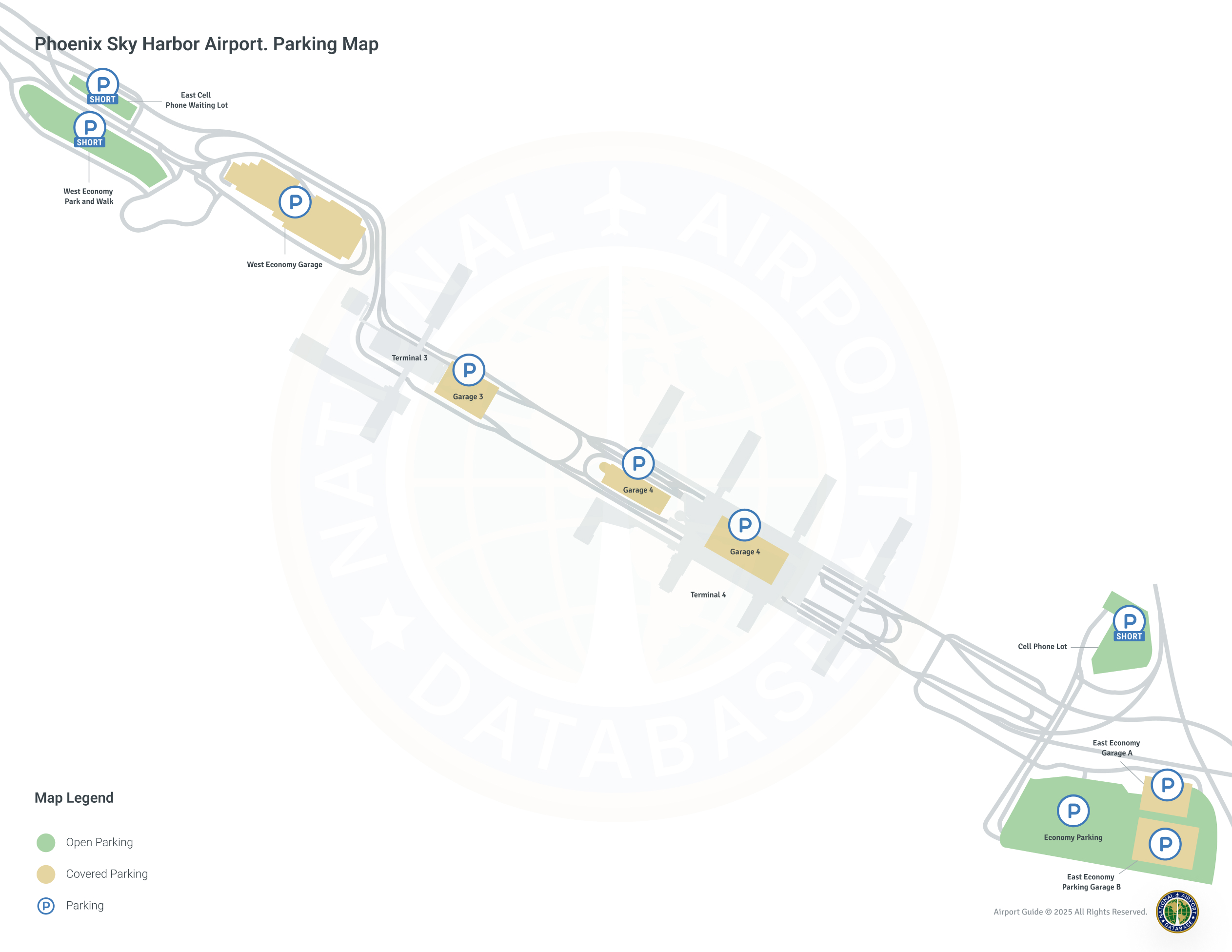 Phoenix Sky Harbor International Airport (PHX) Parking Map