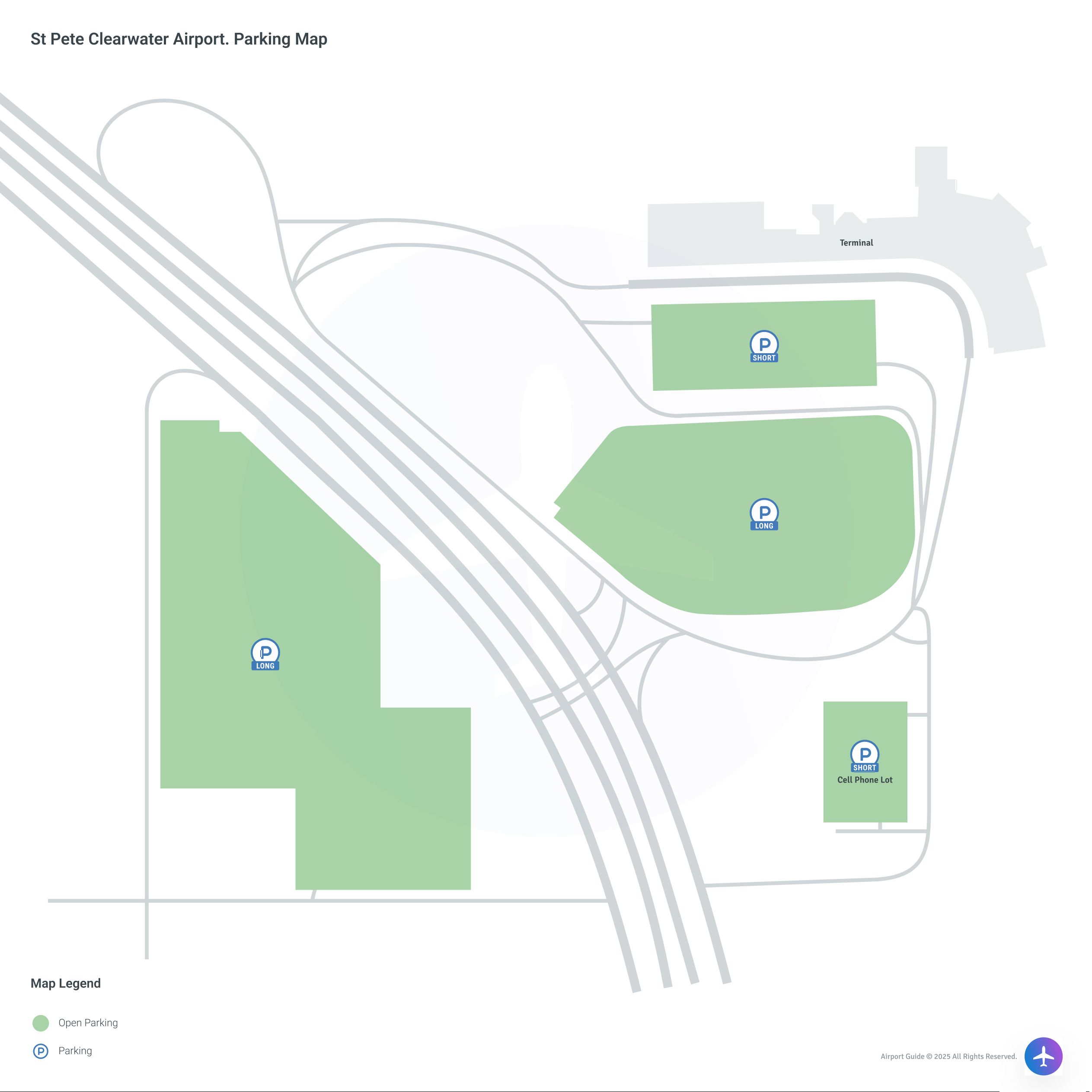 St Pete-Clearwater International Airport (PIE) Parking Map