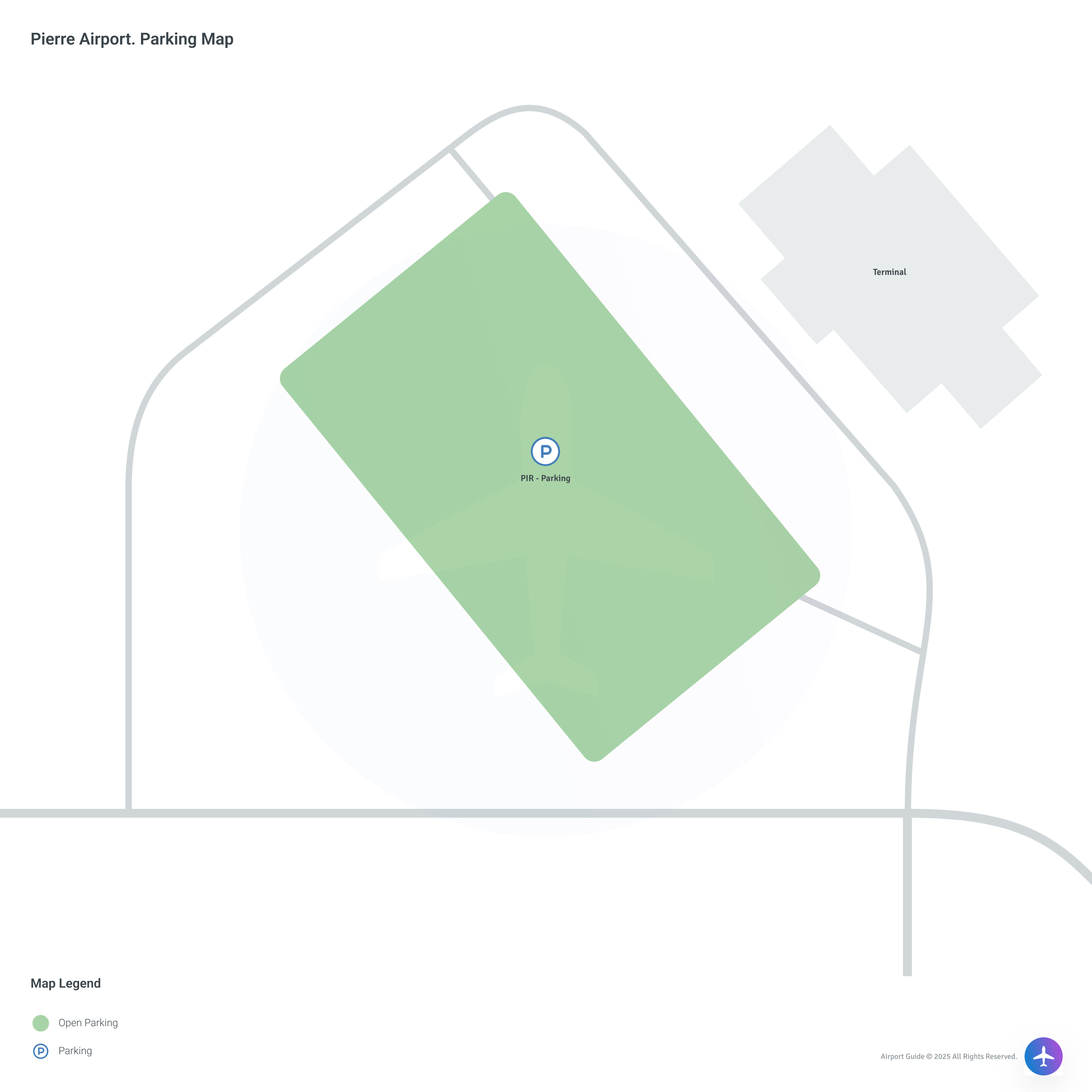 Pierre Regional Airport (PIR) Parking Map