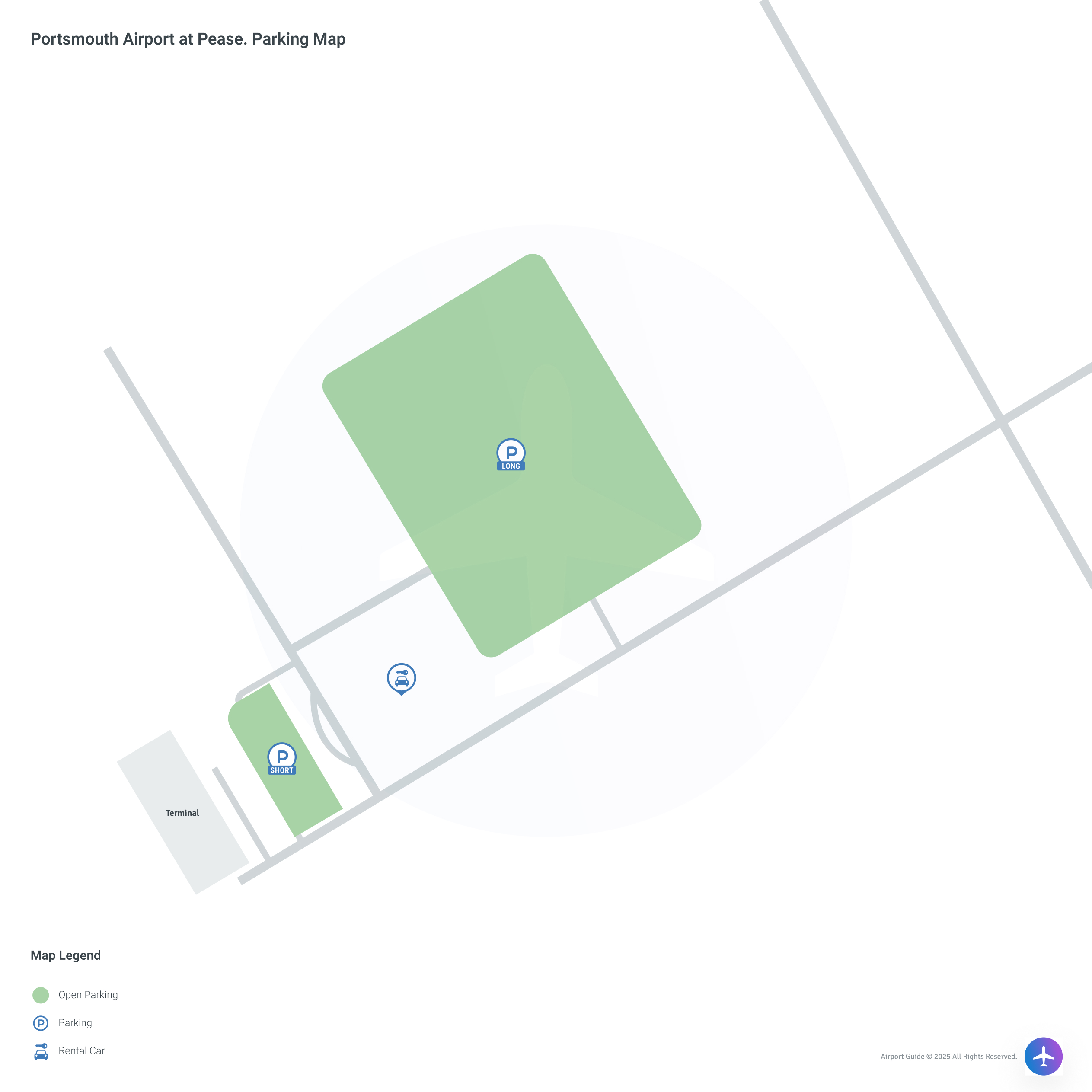 Portsmouth International  Airport at Pease (PSM) Parking Map