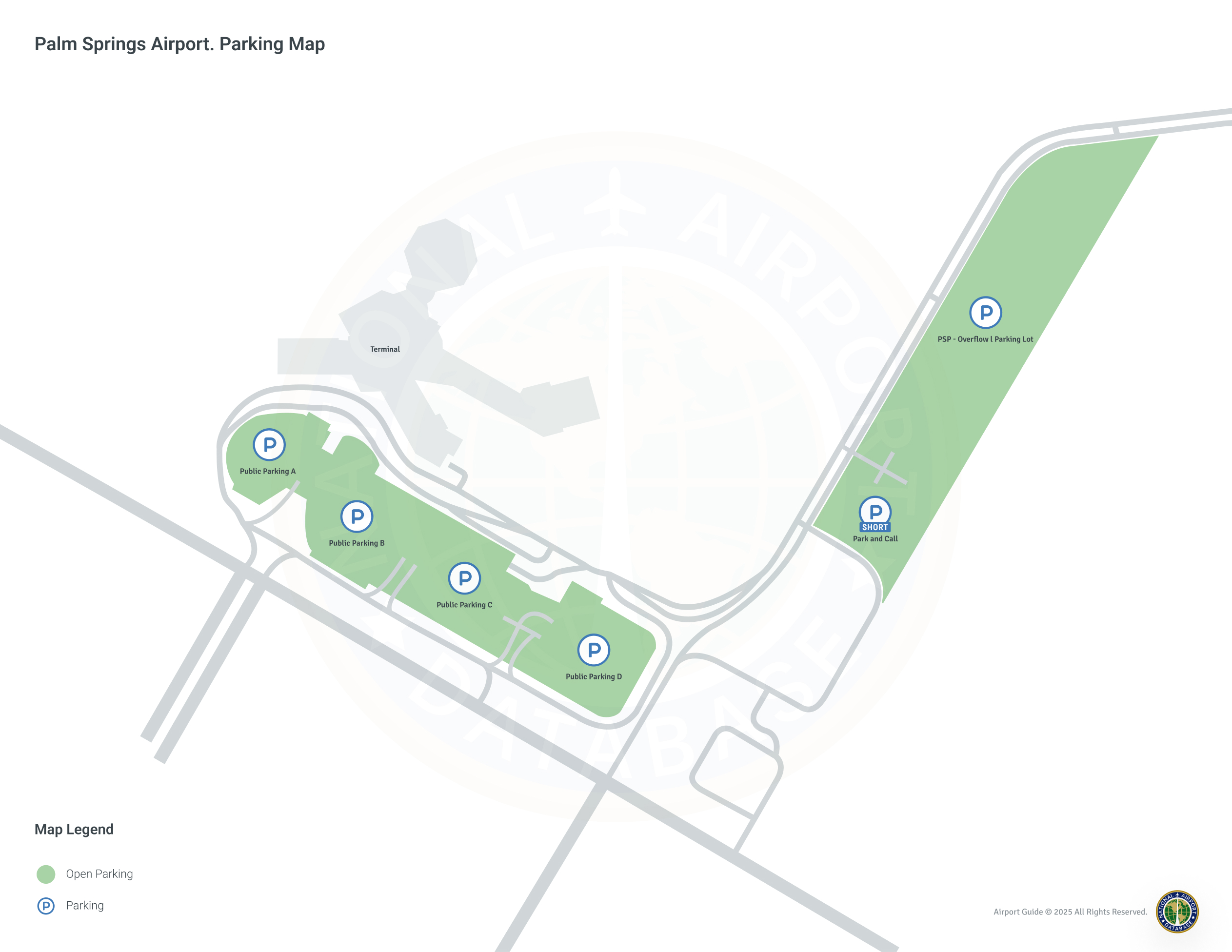 Palm Springs International Airport (PSP) Parking Map