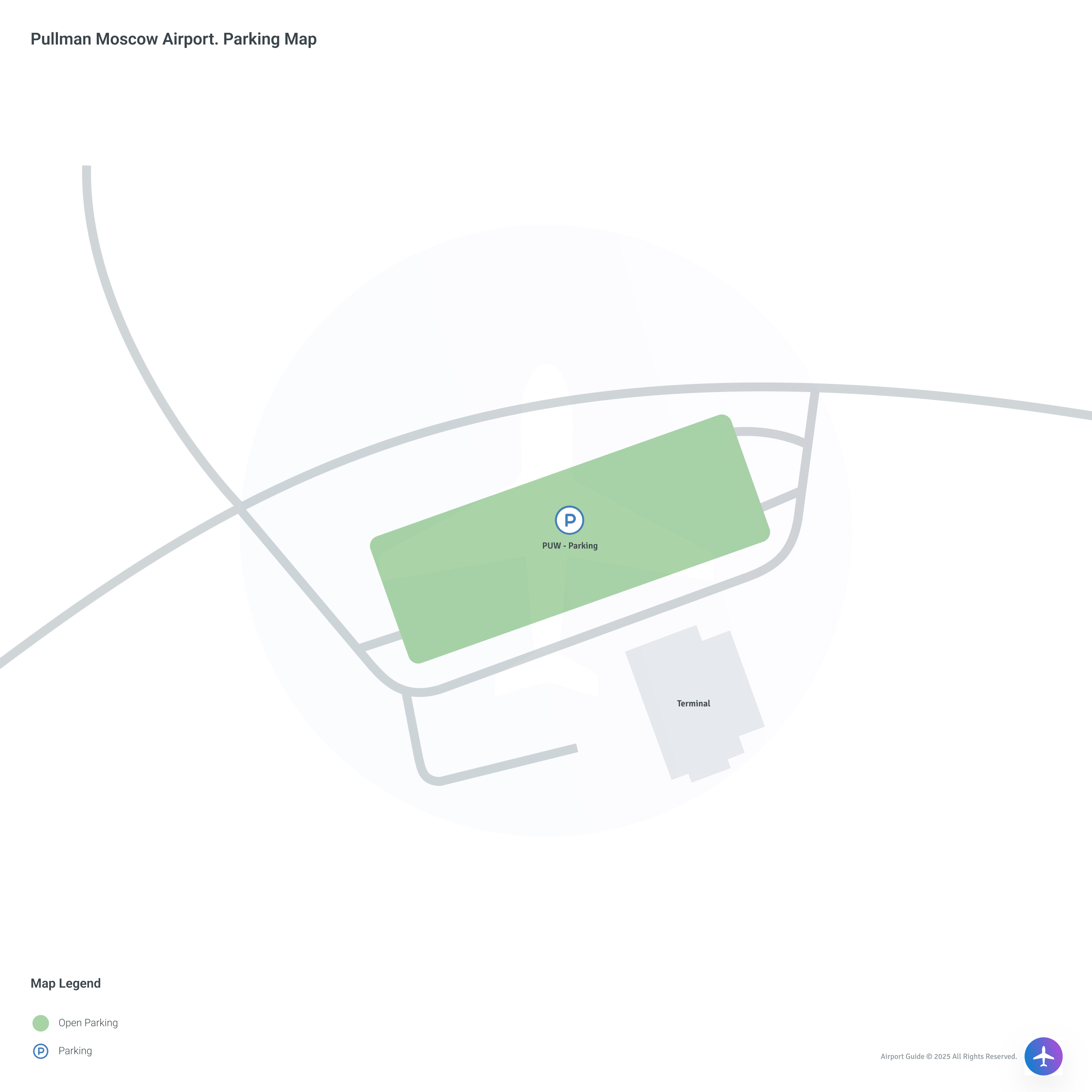 Pullman-Moscow Regional Airport (PUW) Parking Map