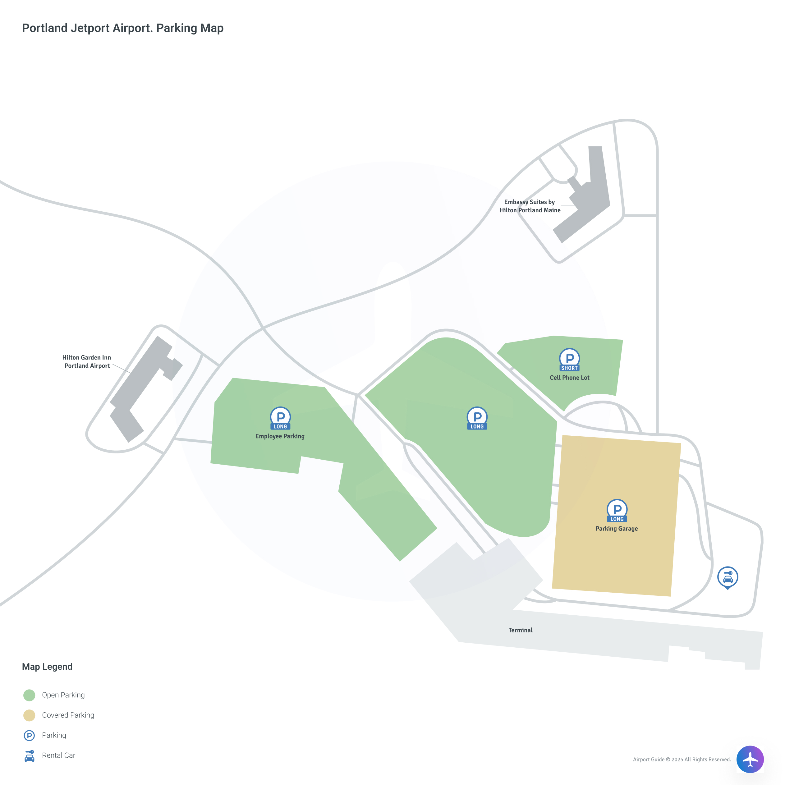 Portland International Jetport (PWM) Parking Map