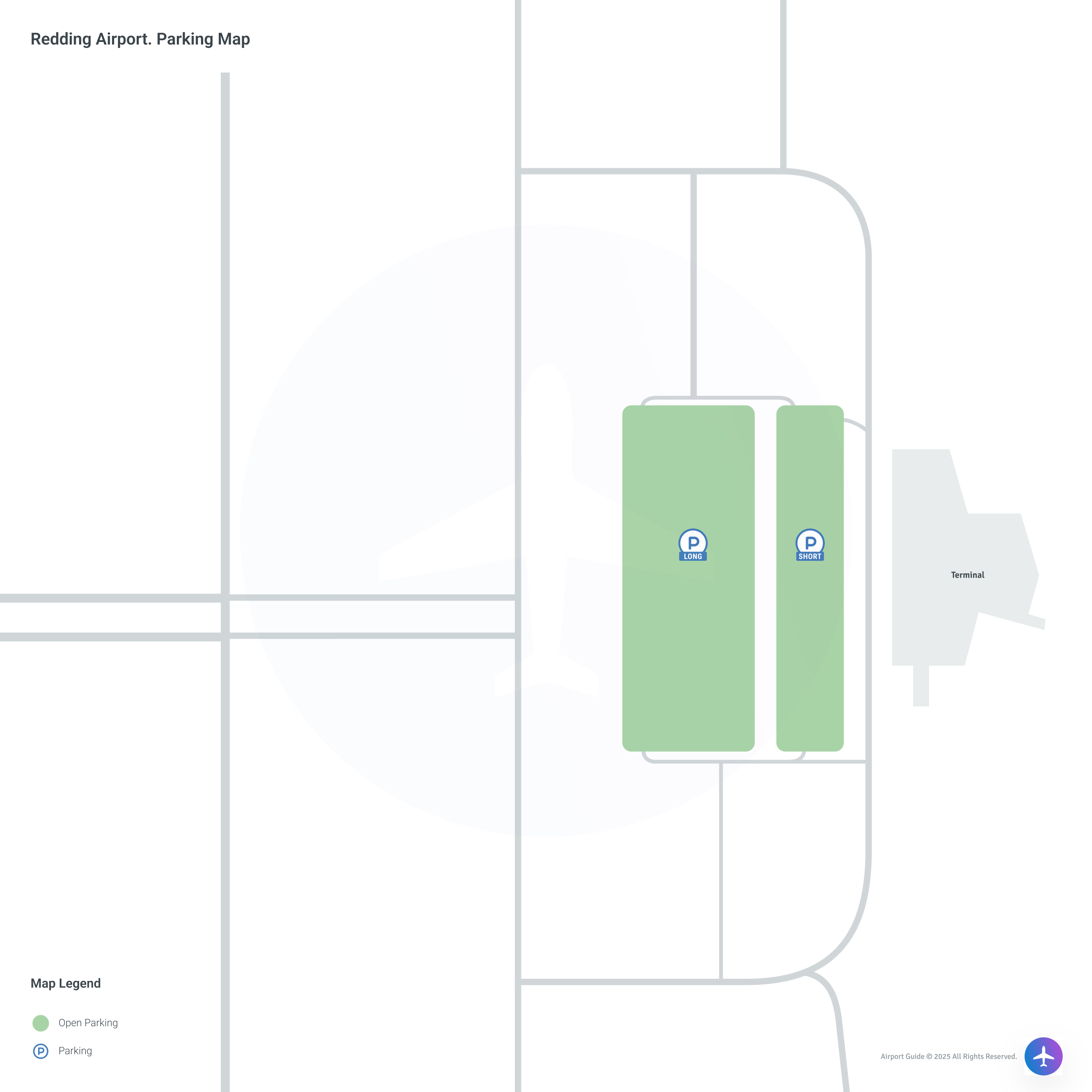 Redding Municipal Airport (RDD) Parking Map