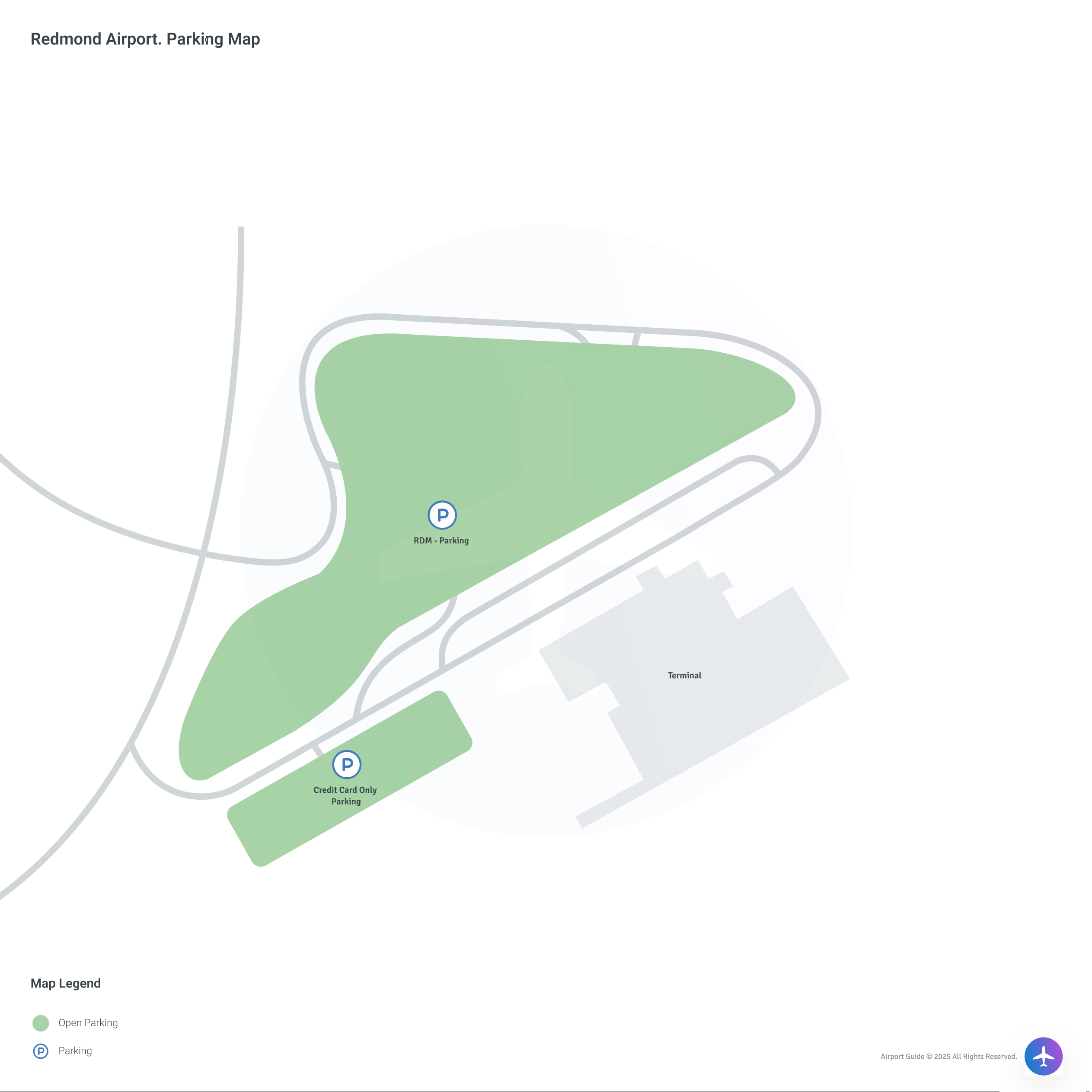 Redmond Municipal Airport-Roberts Field (RDM) Parking Map