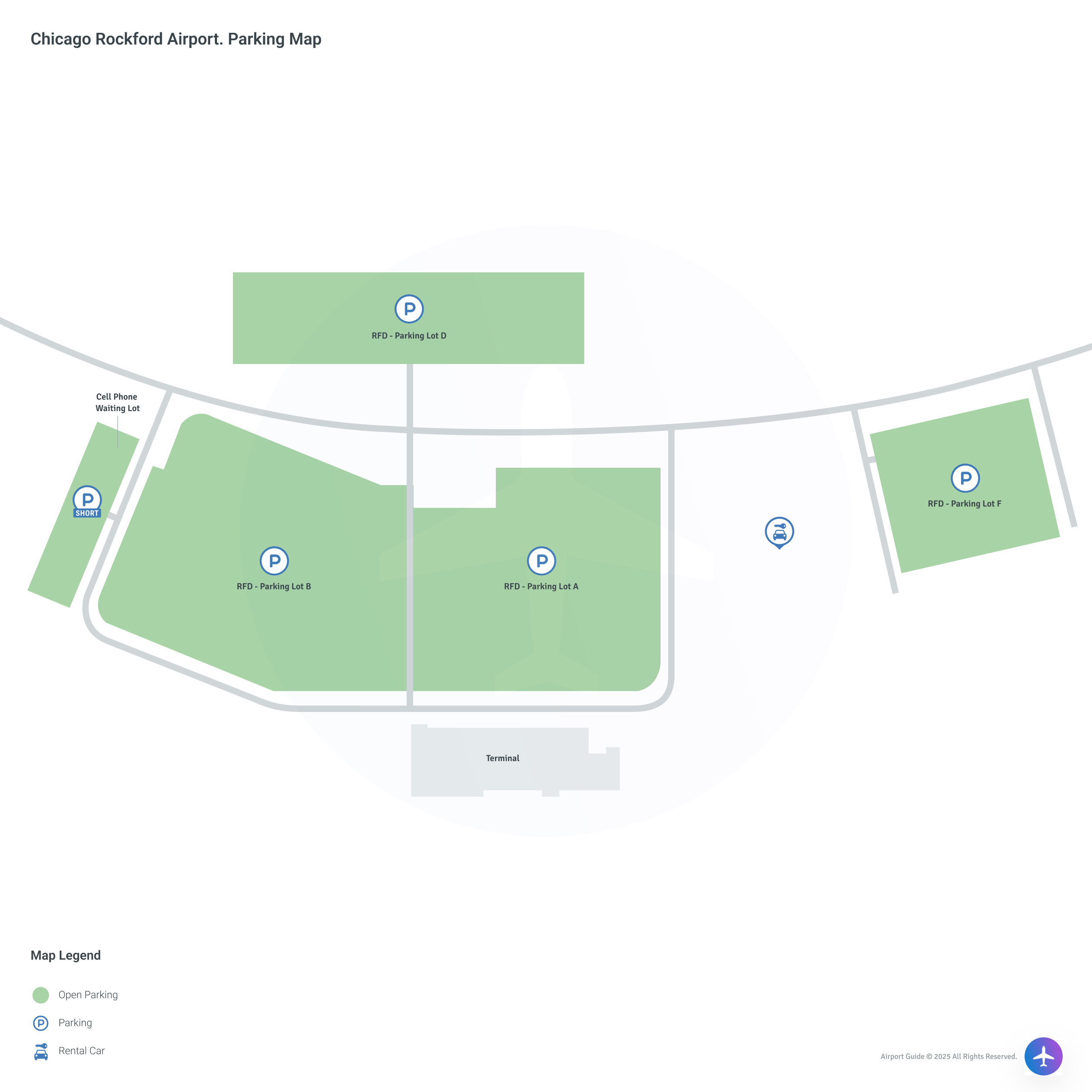 Chicago Rockford International Airport (RFD) Parking Map