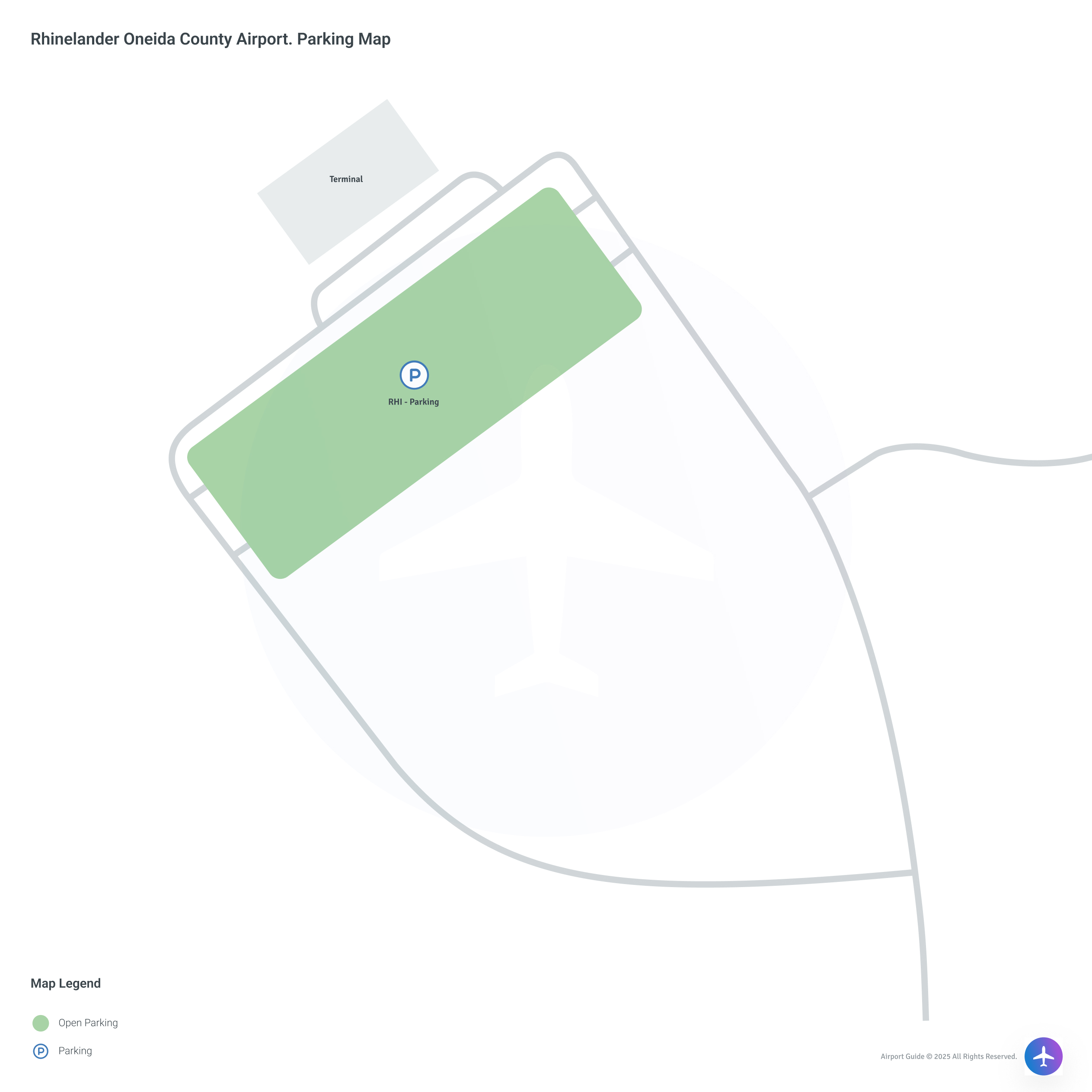 Rhinelander-Oneida County Airport (RHI) Parking Map