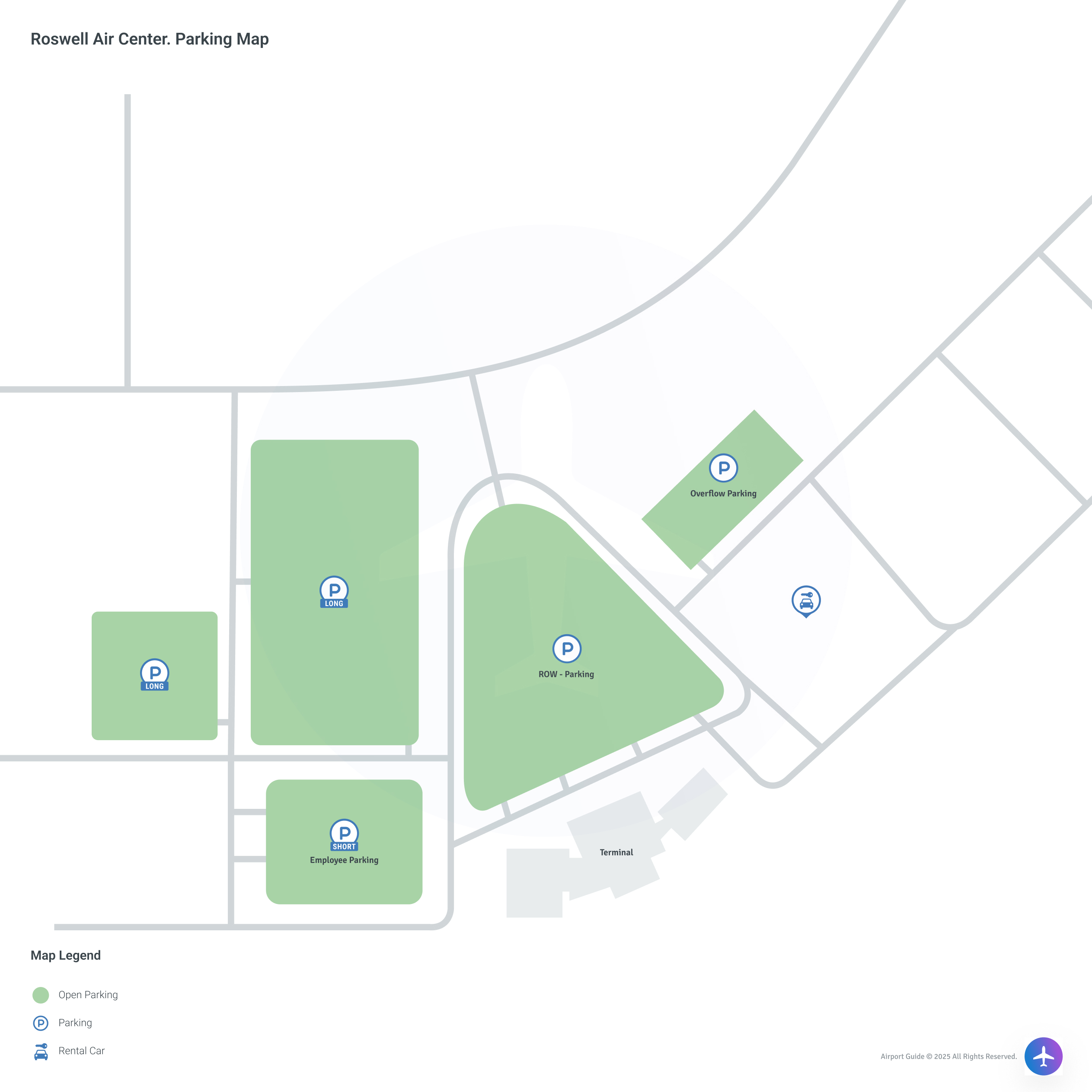 Roswell International Air Center (ROW) Parking Map