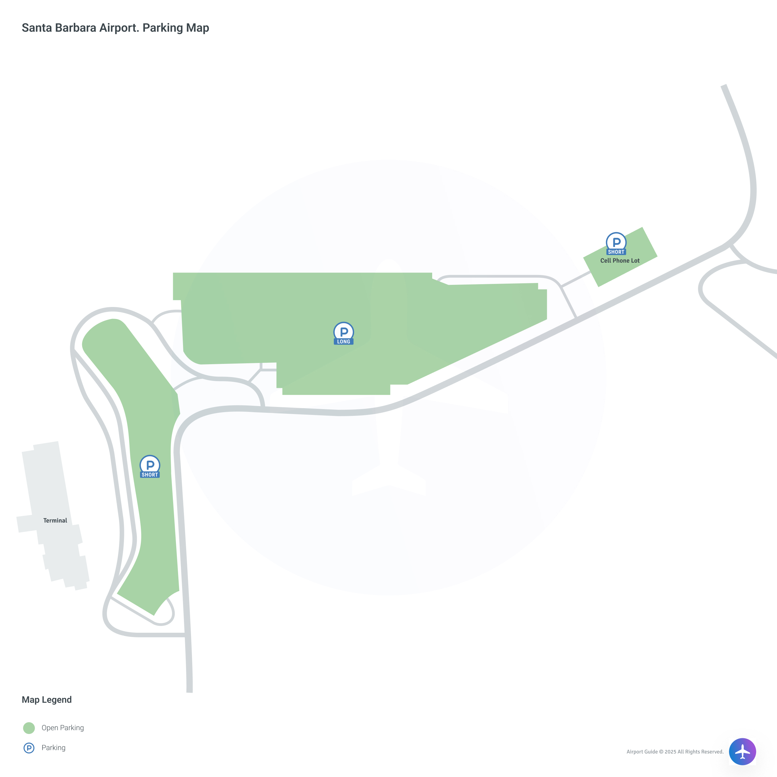 Santa Barbara Municipal Airport (SBA) Parking Map