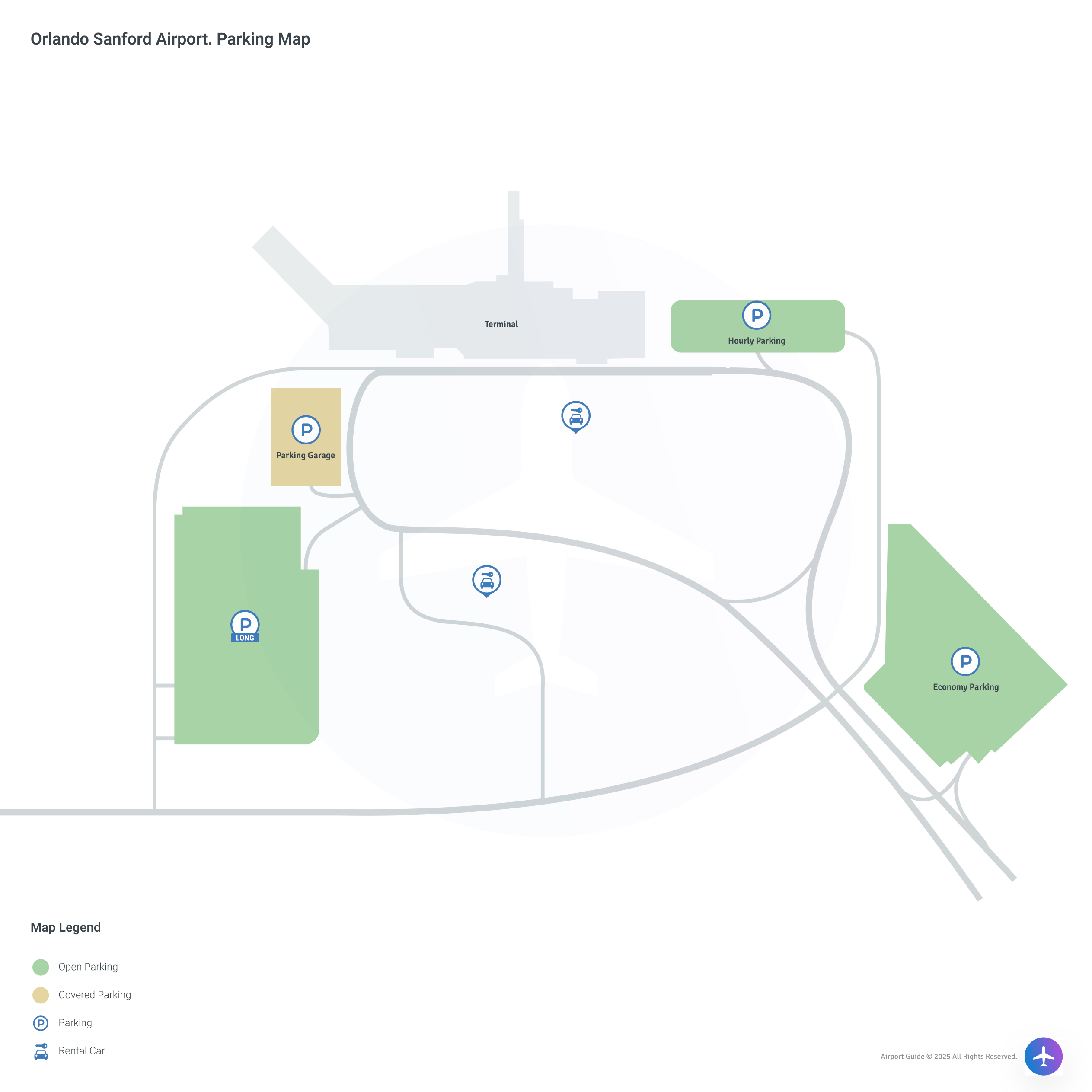 Orlando Sanford International Airport (SFB) Parking Map
