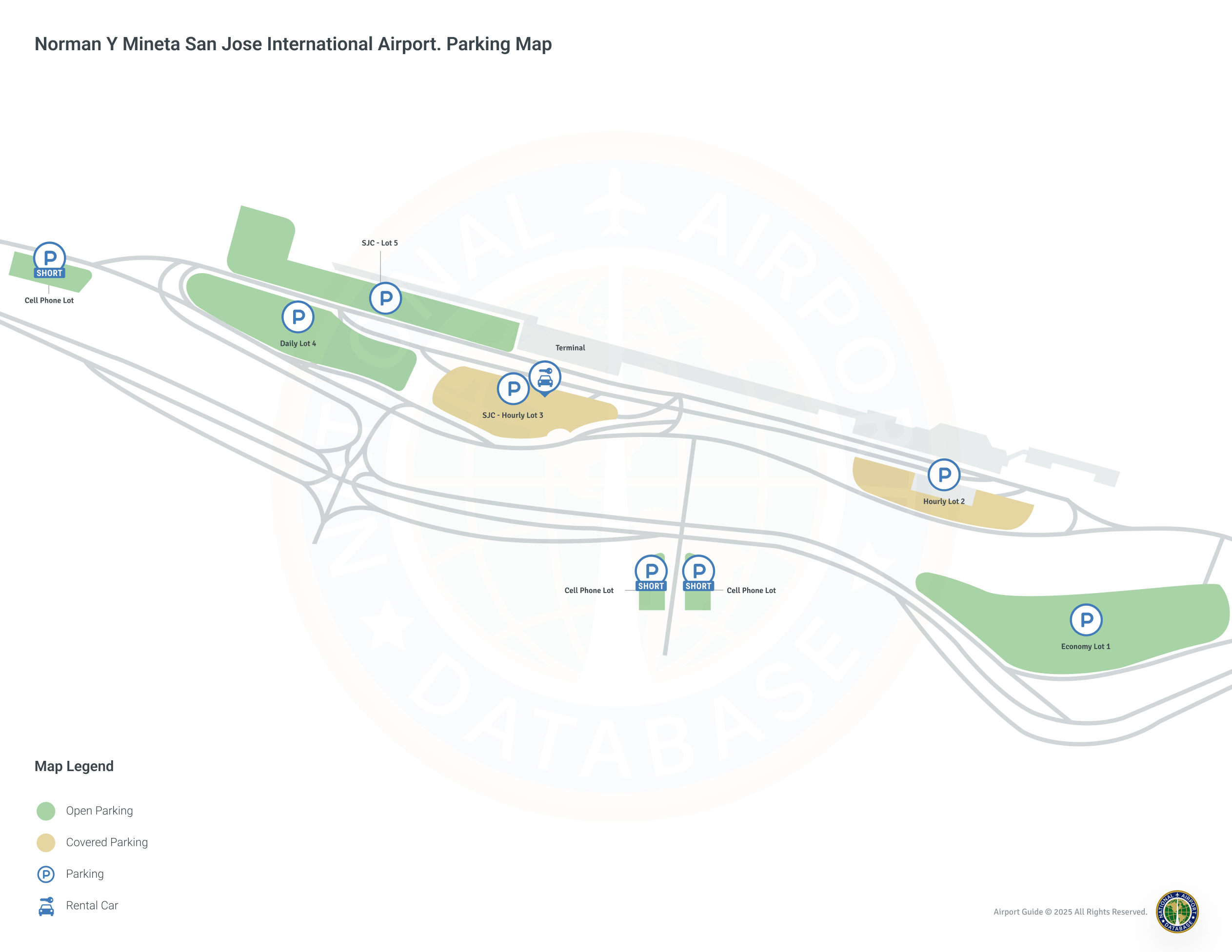 Norman Y Mineta San Jose International Airport (SJC) Parking Map