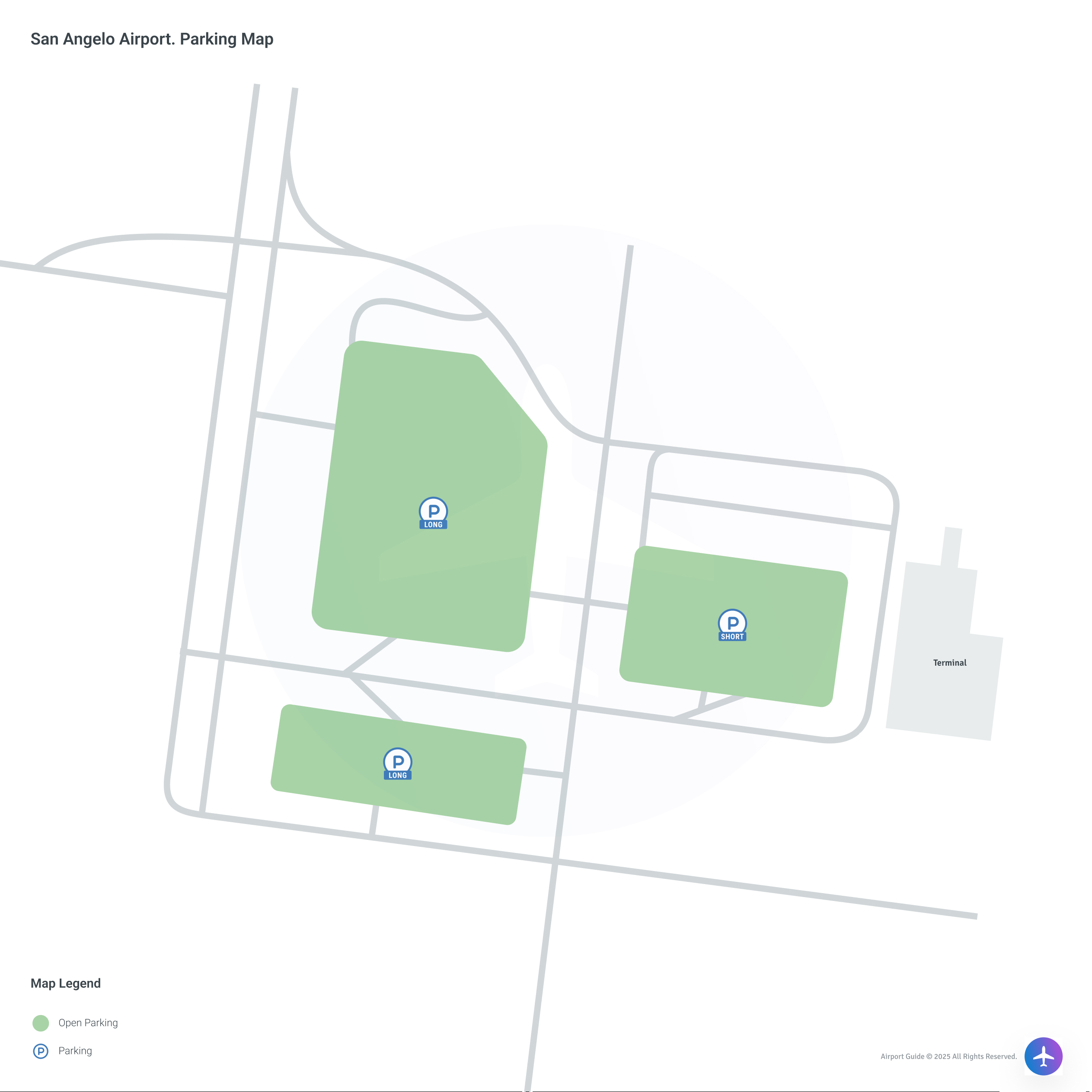 San Angelo Regional Airport/Mathis Field (SJT) Parking Map