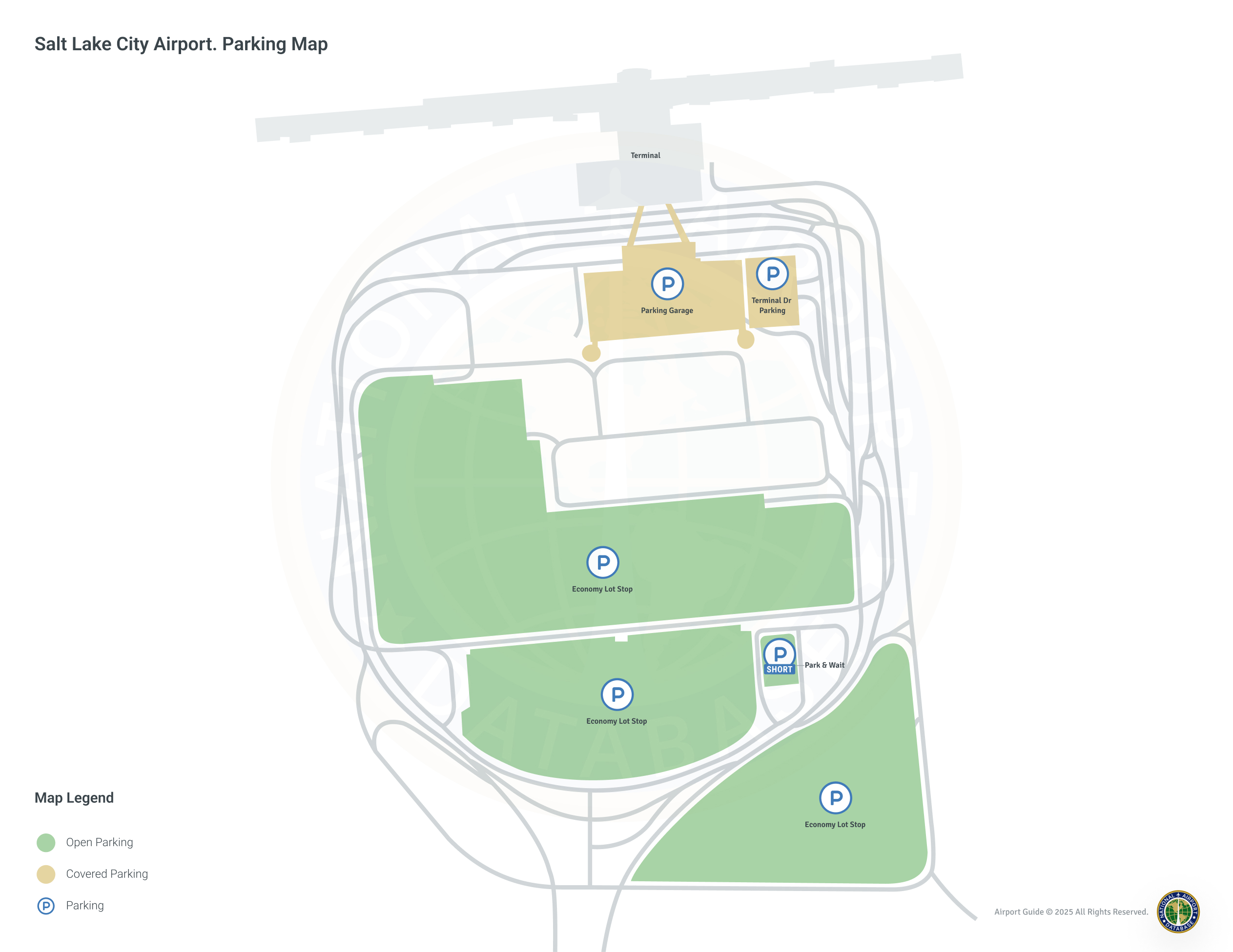 Salt Lake City International Airport (SLC) Parking Map