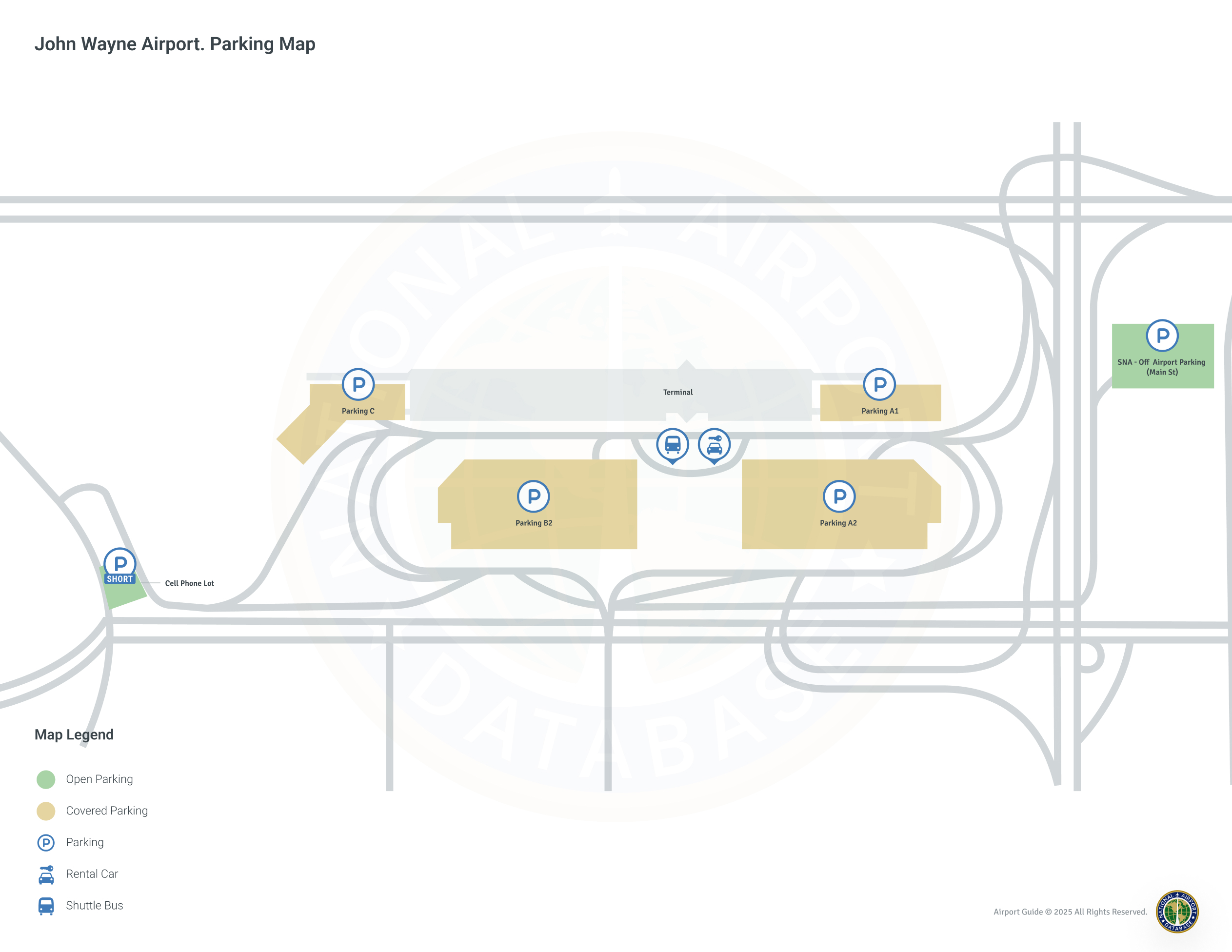 John Wayne Airport-Orange County (SNA) Parking Map