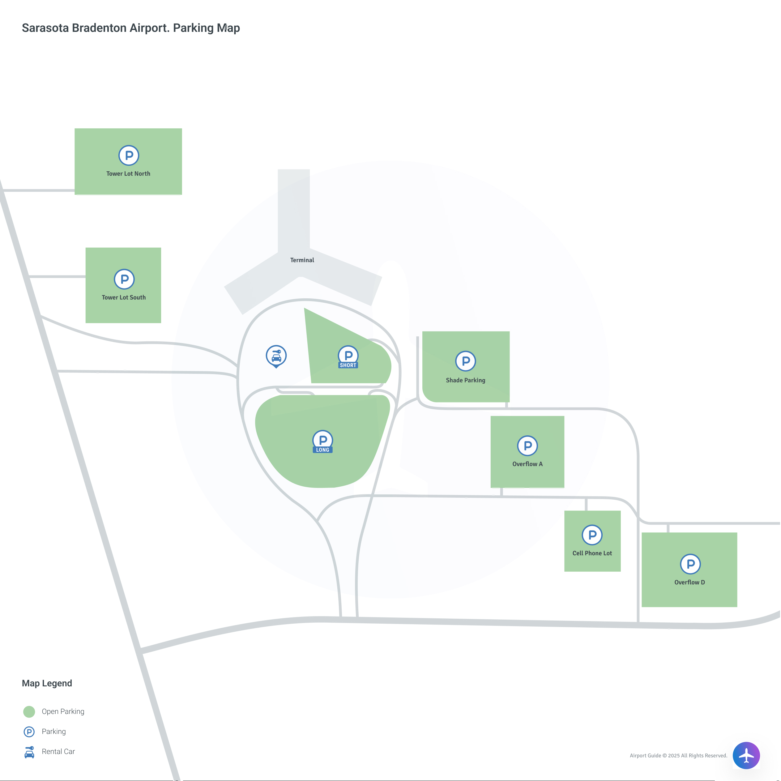 Sarasota/Bradenton International Airport (SRQ) Parking Map