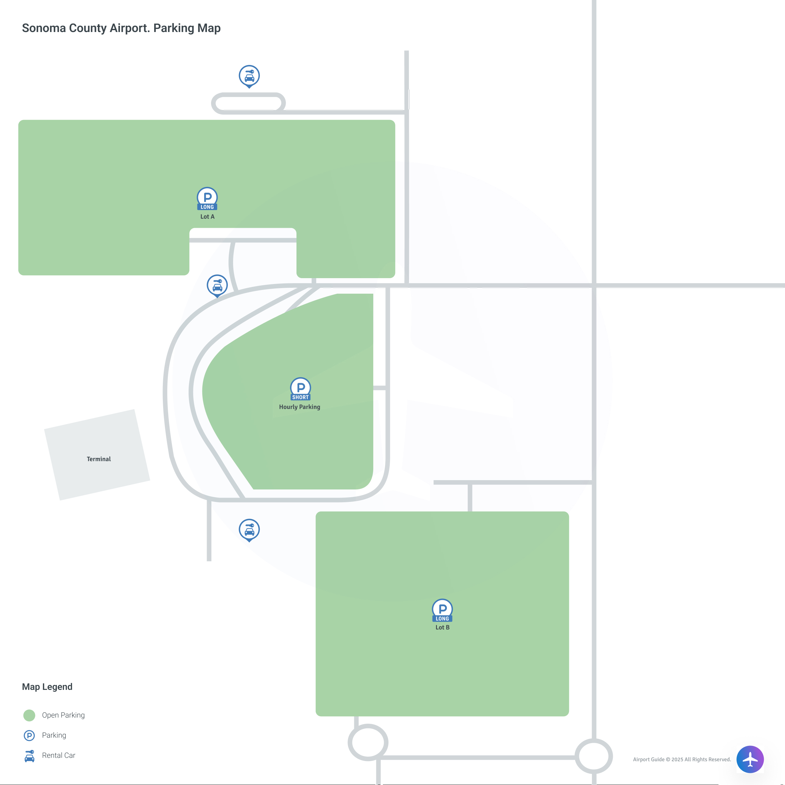 Charles M Schulz-Sonoma County Airport (STS) Parking Map