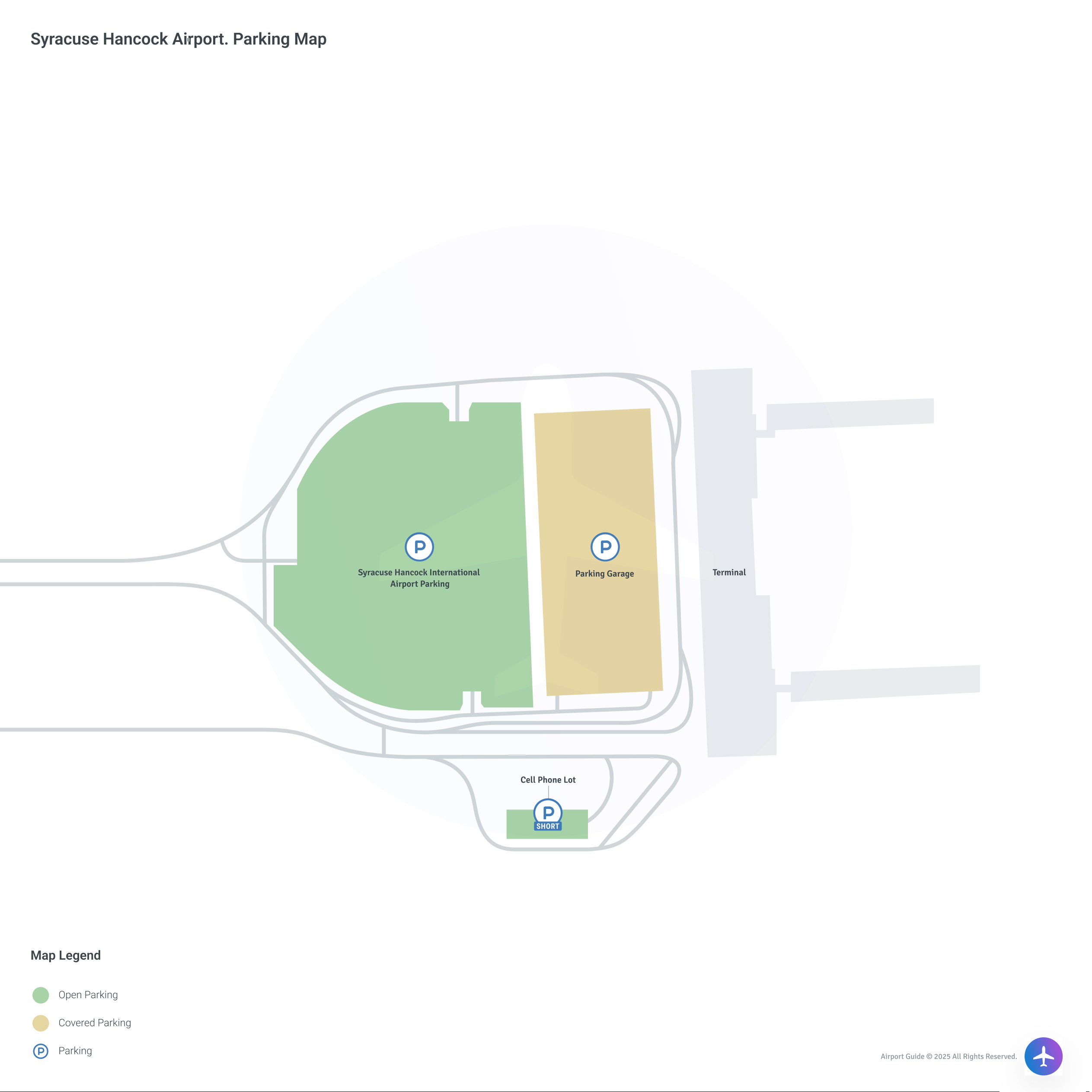 Syracuse Hancock International Airport (SYR) Parking Map