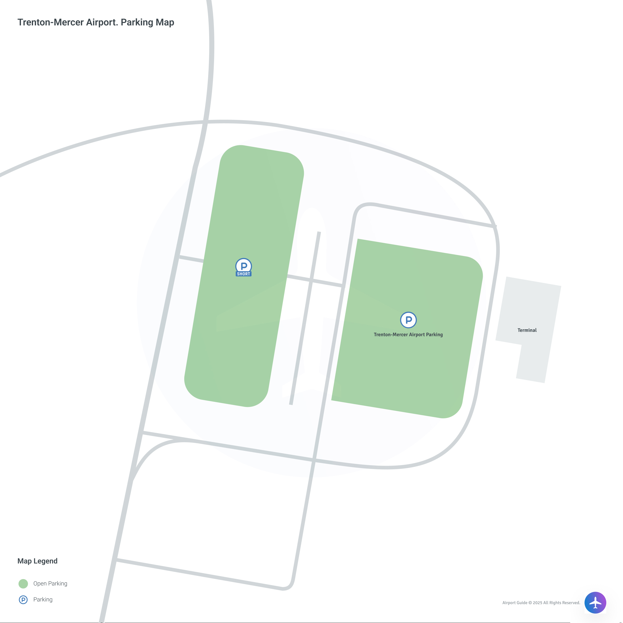 Trenton-Mercer Airport (TTN) Parking Map