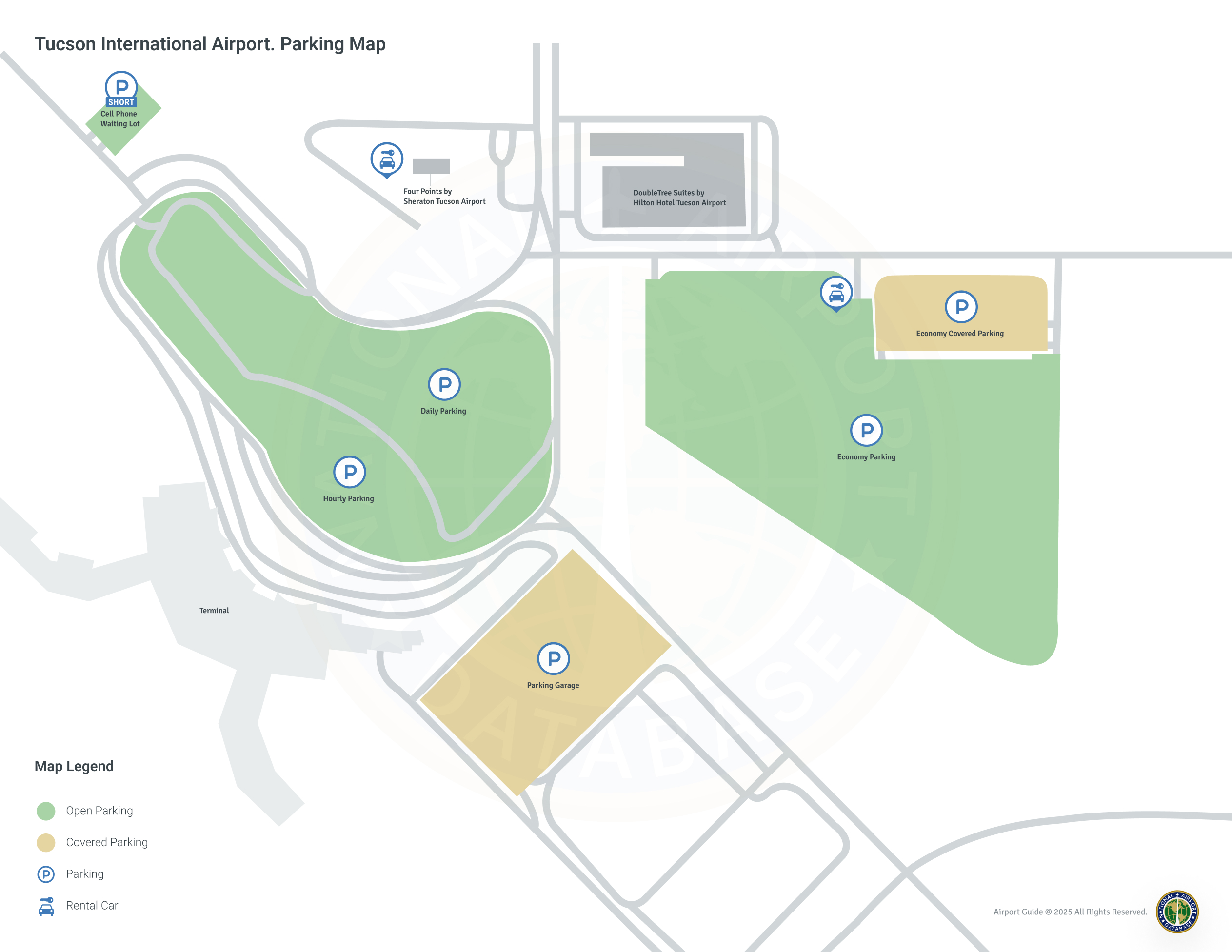 Tucson International Airport (TUS) Parking Map