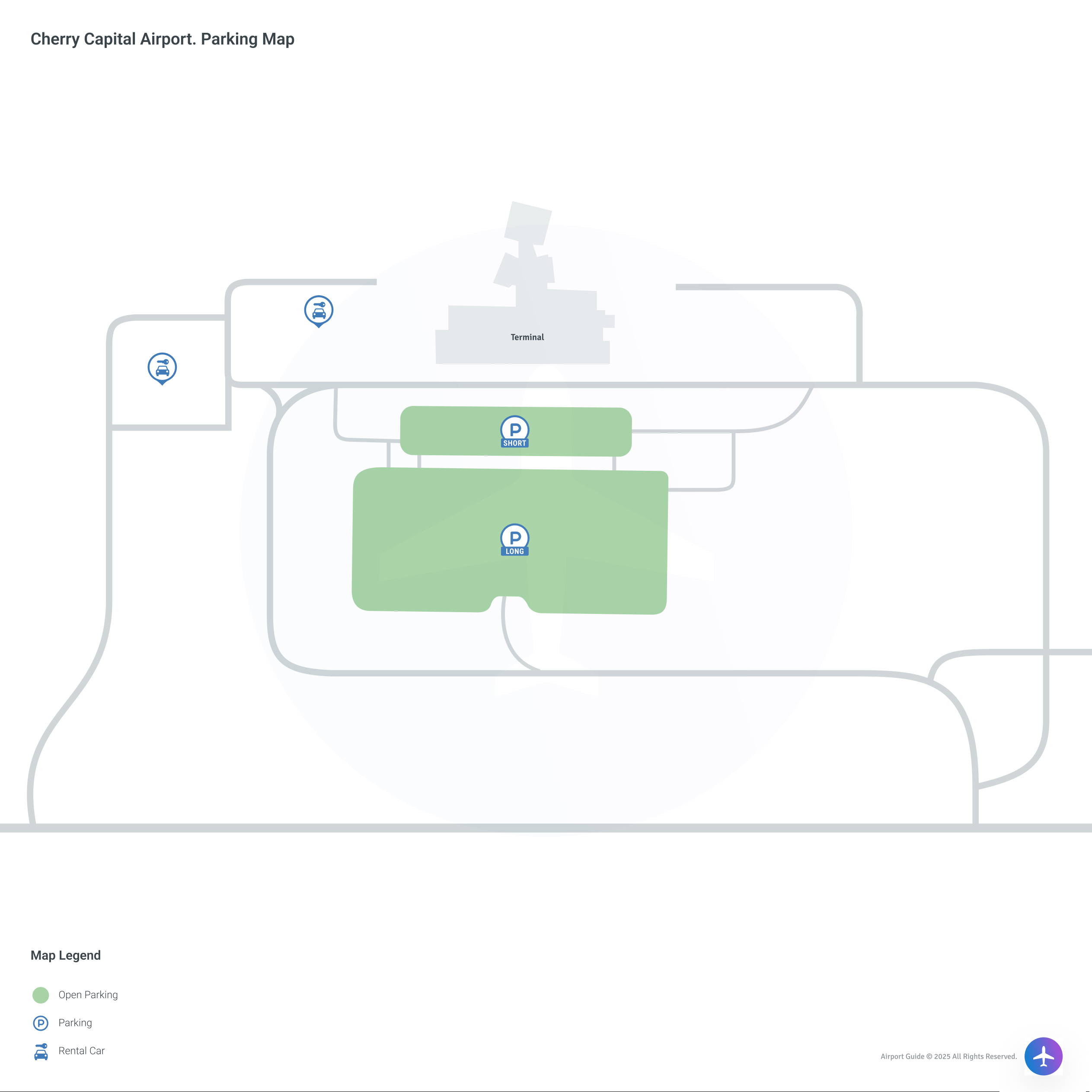 Cherry Capital Airport (TVC) Parking Map