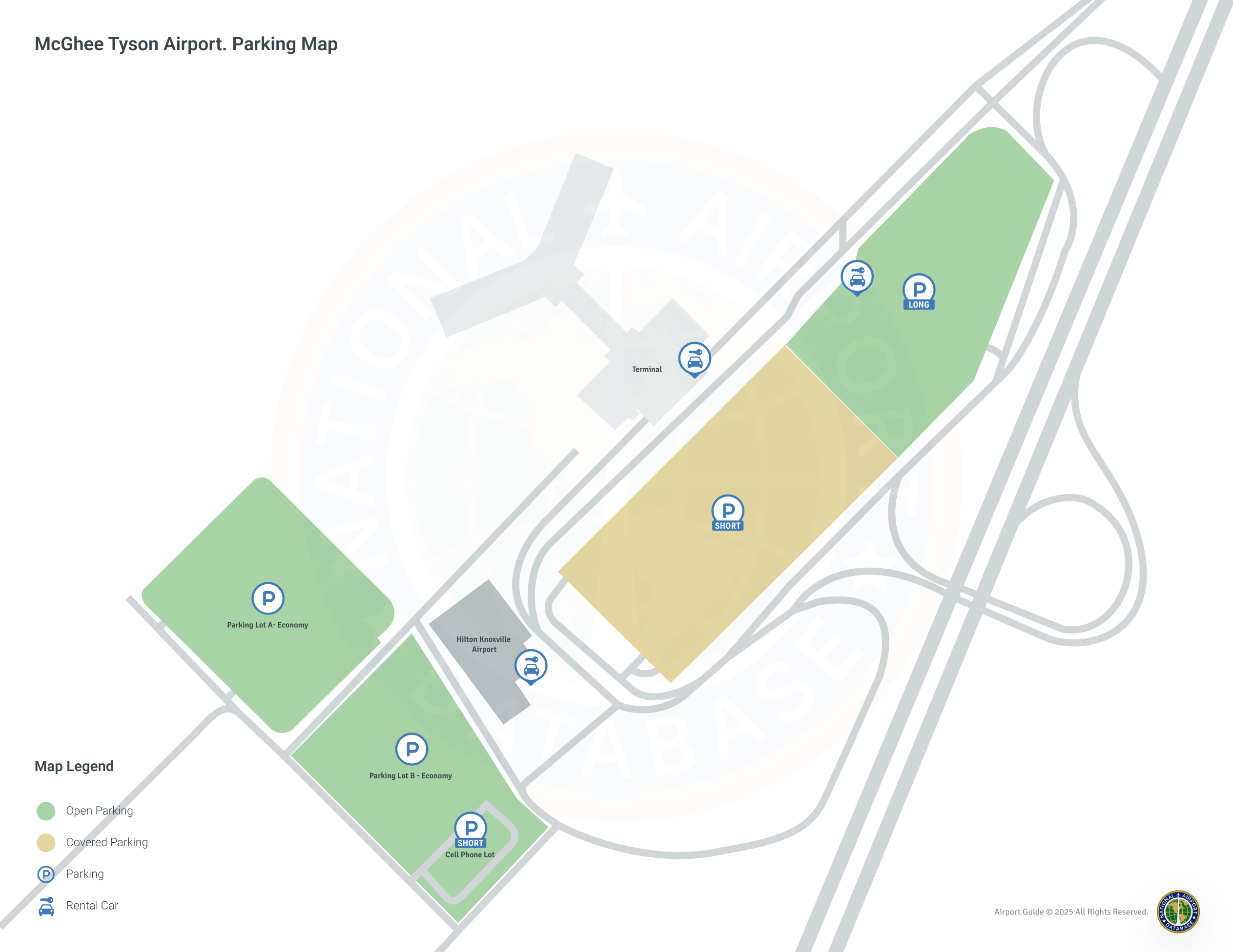 McGhee Tyson Airport (TYS) Parking Map