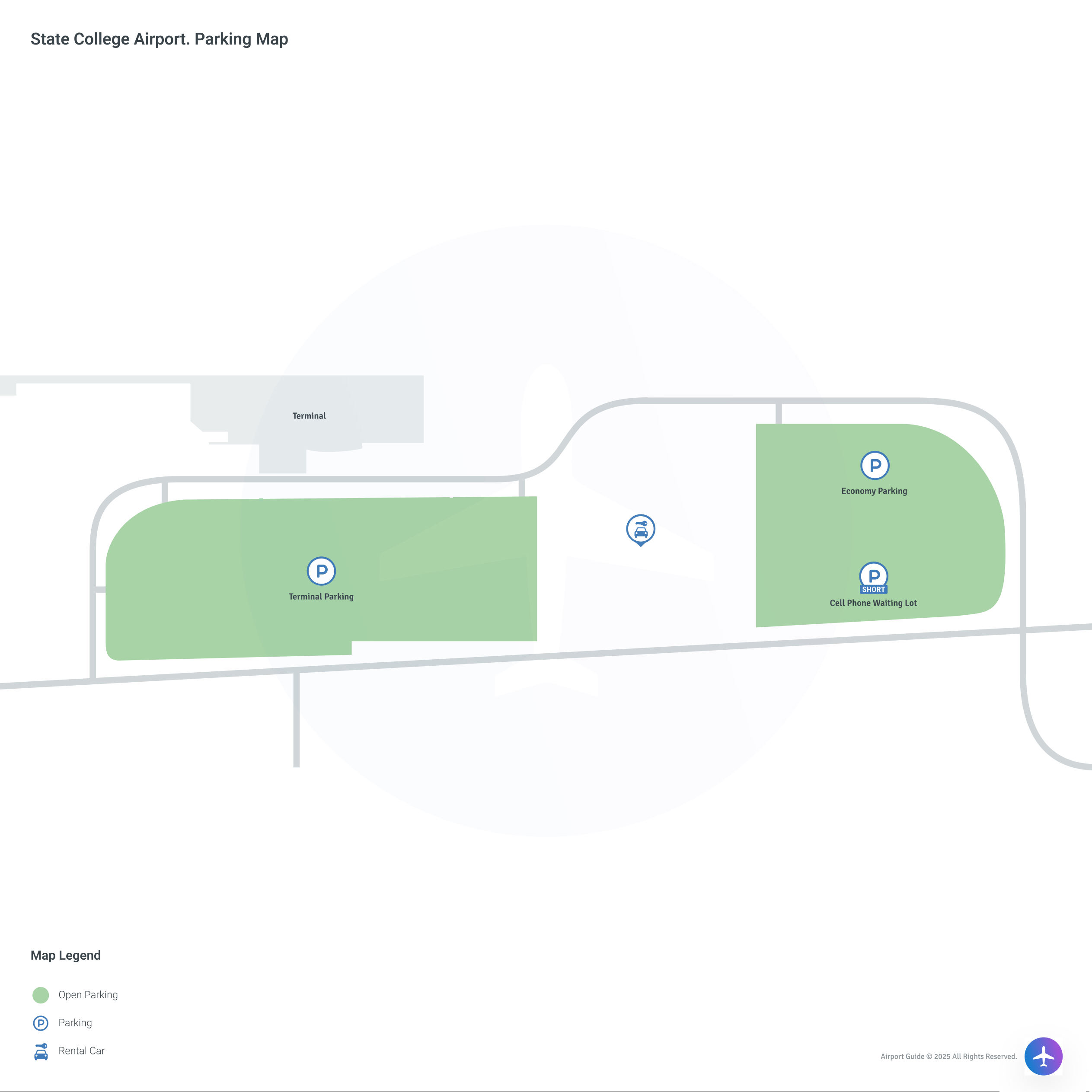 State College Regional Airport (UNV) Parking Map