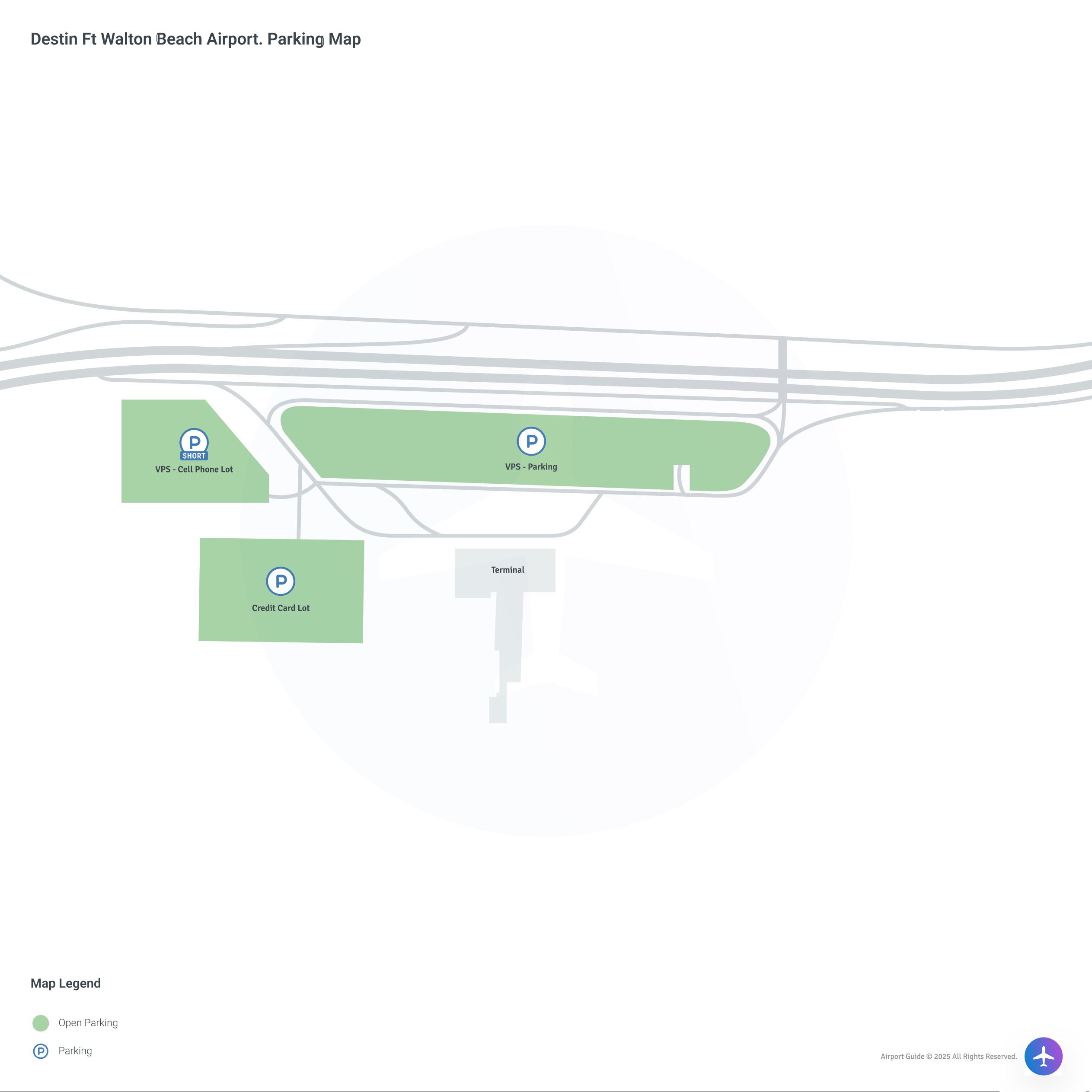 Destin-Fort Walton Beach Airport (VPS) Parking Map